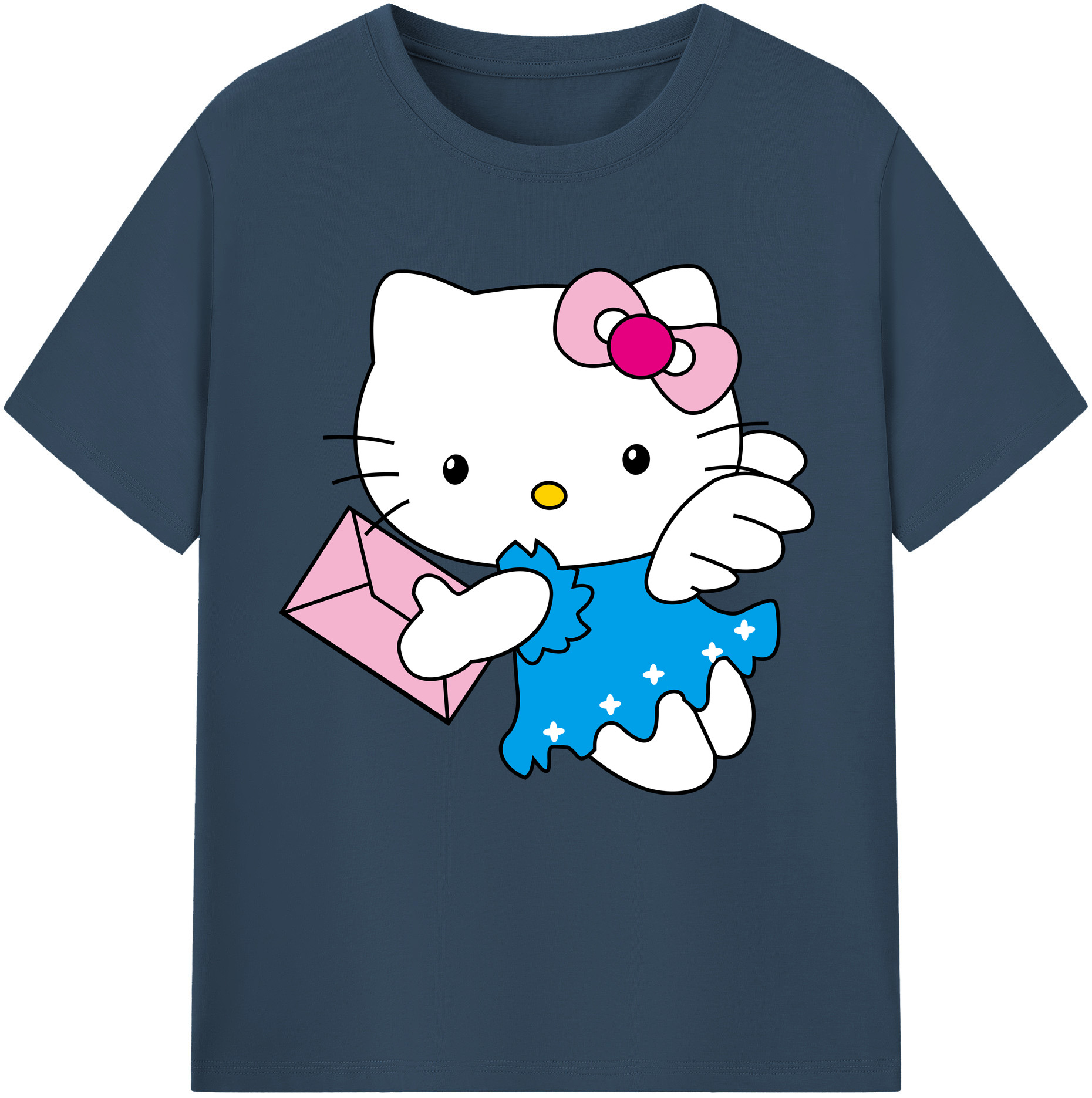 （画像用） Hello Kitty ハローキティ レディースカジュアルプリントTシャツ（綿100％）
