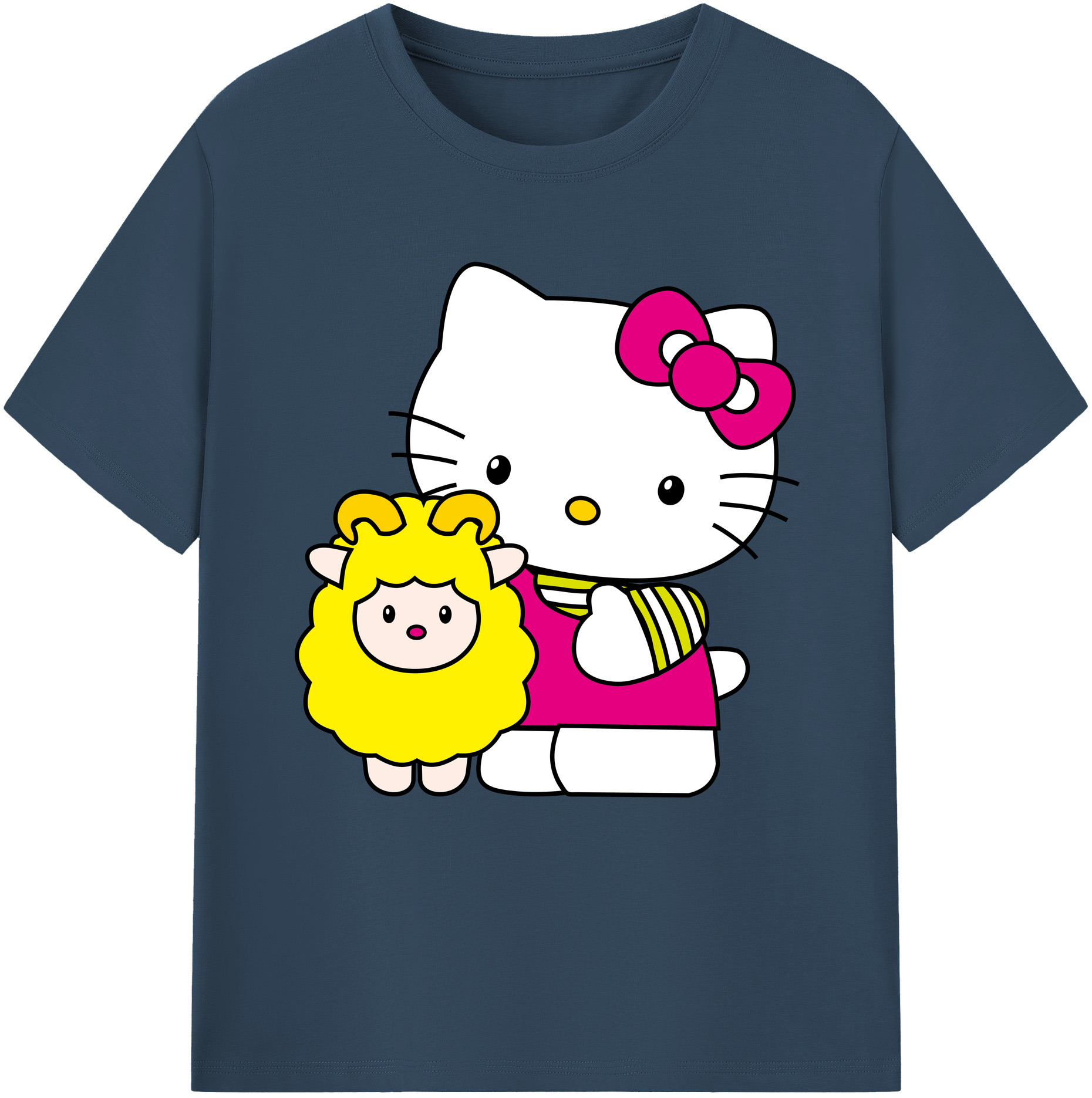 （画像用） Hello Kitty ハローキティ レディースカジュアルプリントTシャツ（綿100％）
