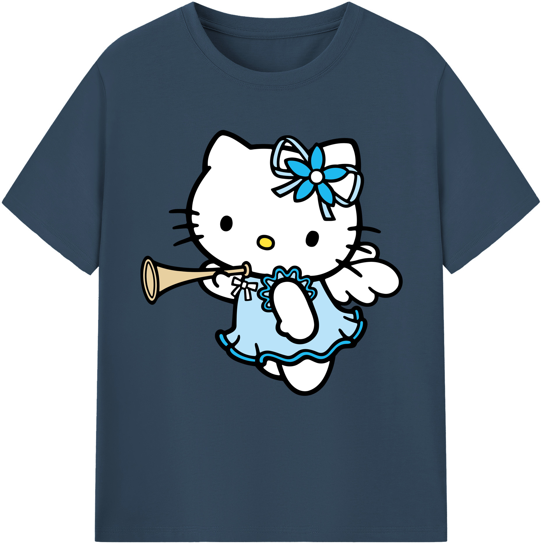 （画像用） Hello Kitty ハローキティ レディースカジュアルプリントTシャツ（綿100％）