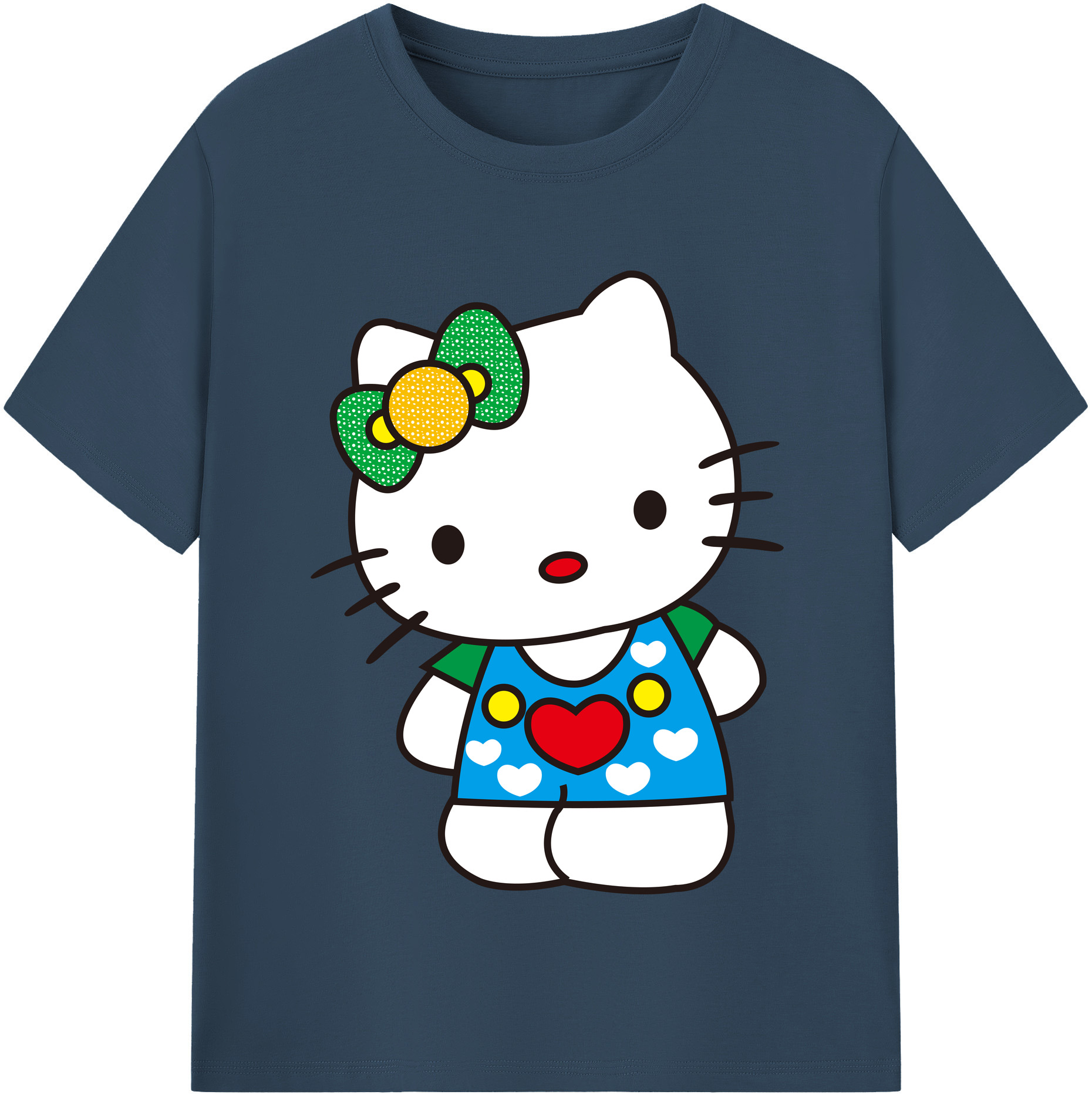 （画像用） Hello Kitty ハローキティ レディースカジュアルプリントTシャツ（綿100％）