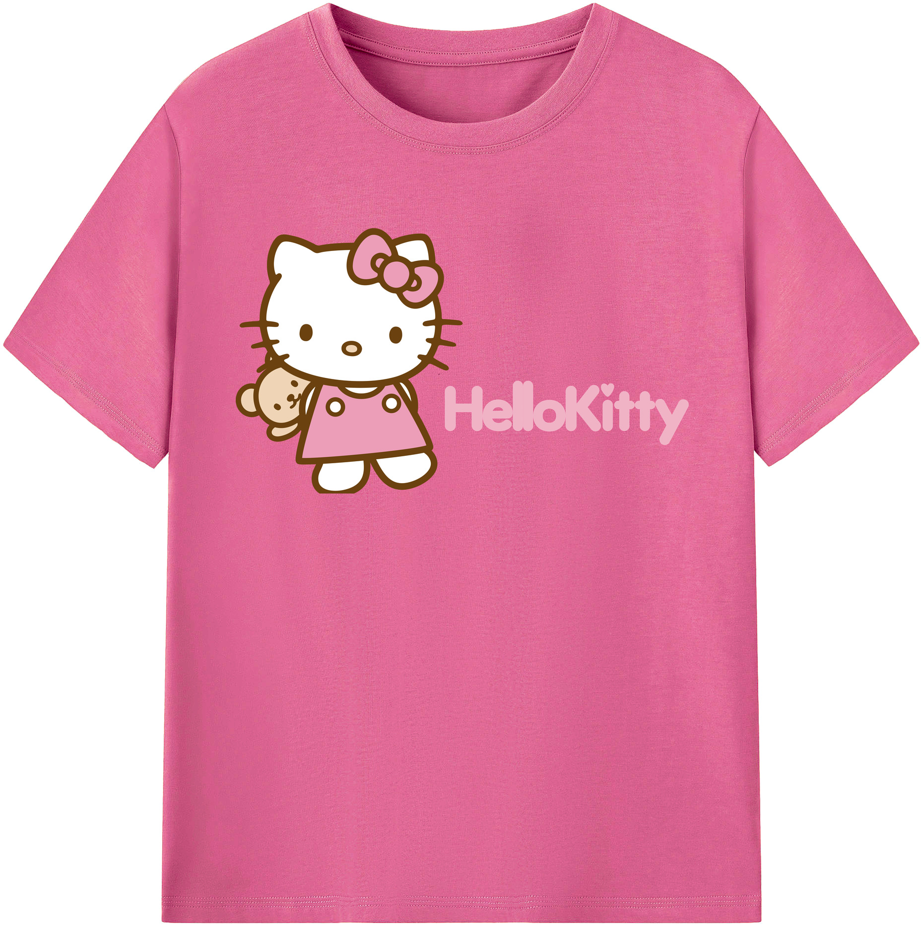 （画像用） Hello Kitty ハローキティ レディースカジュアルプリントTシャツ（綿100％）