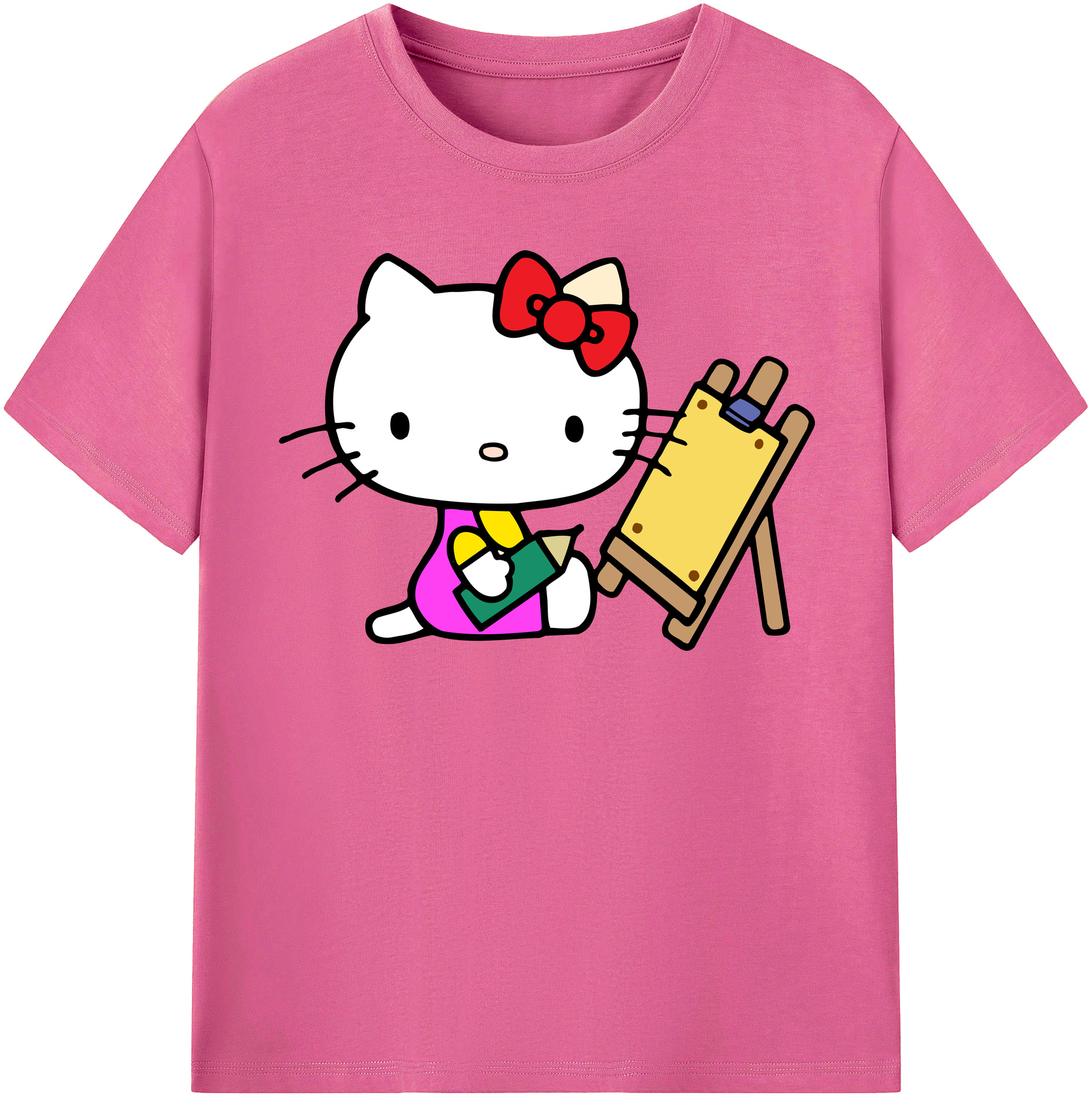 （画像用） Hello Kitty ハローキティ レディースカジュアルプリントTシャツ（綿100％）