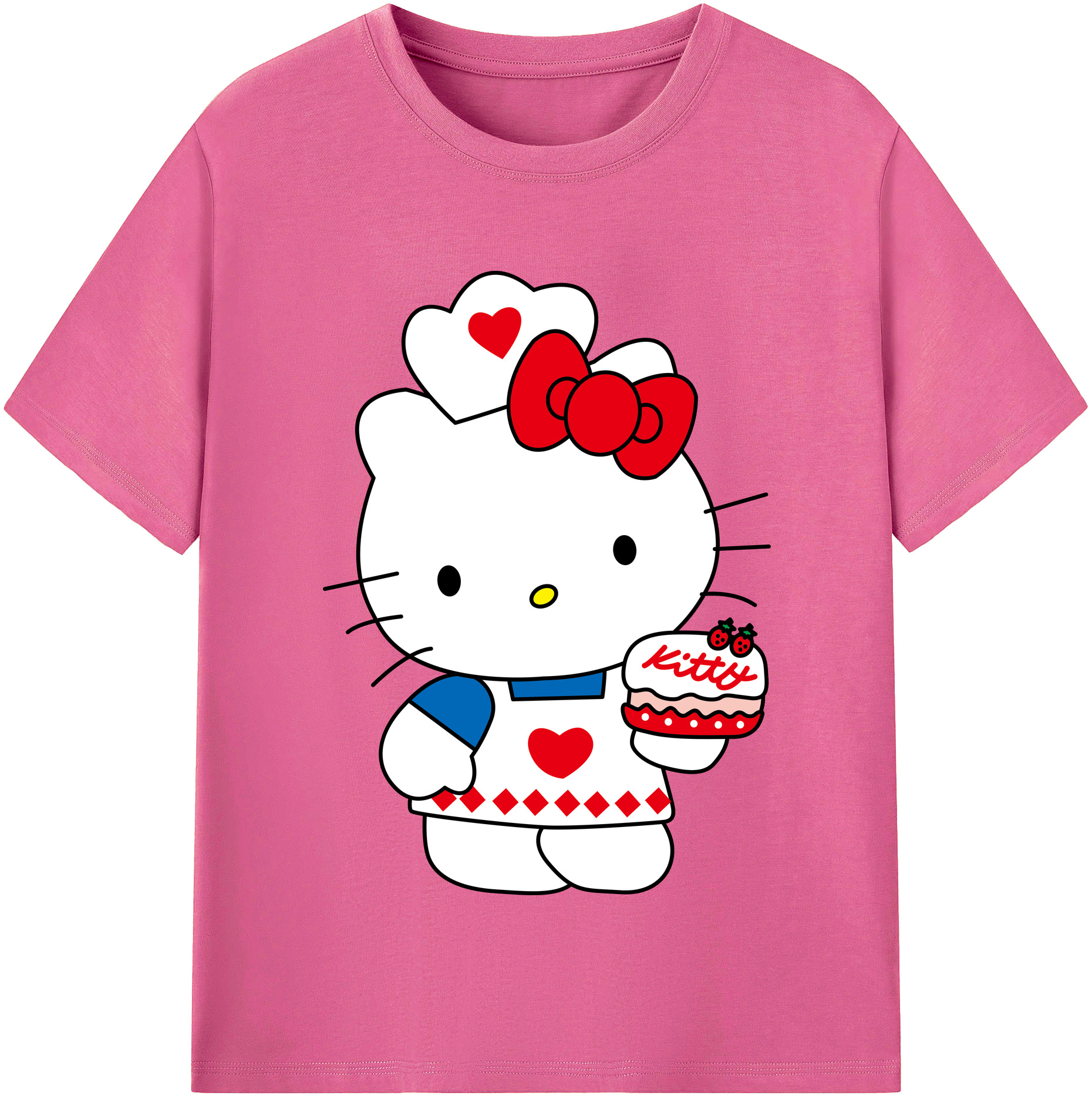 （画像用） Hello Kitty ハローキティ レディースカジュアルプリントTシャツ（綿100％）