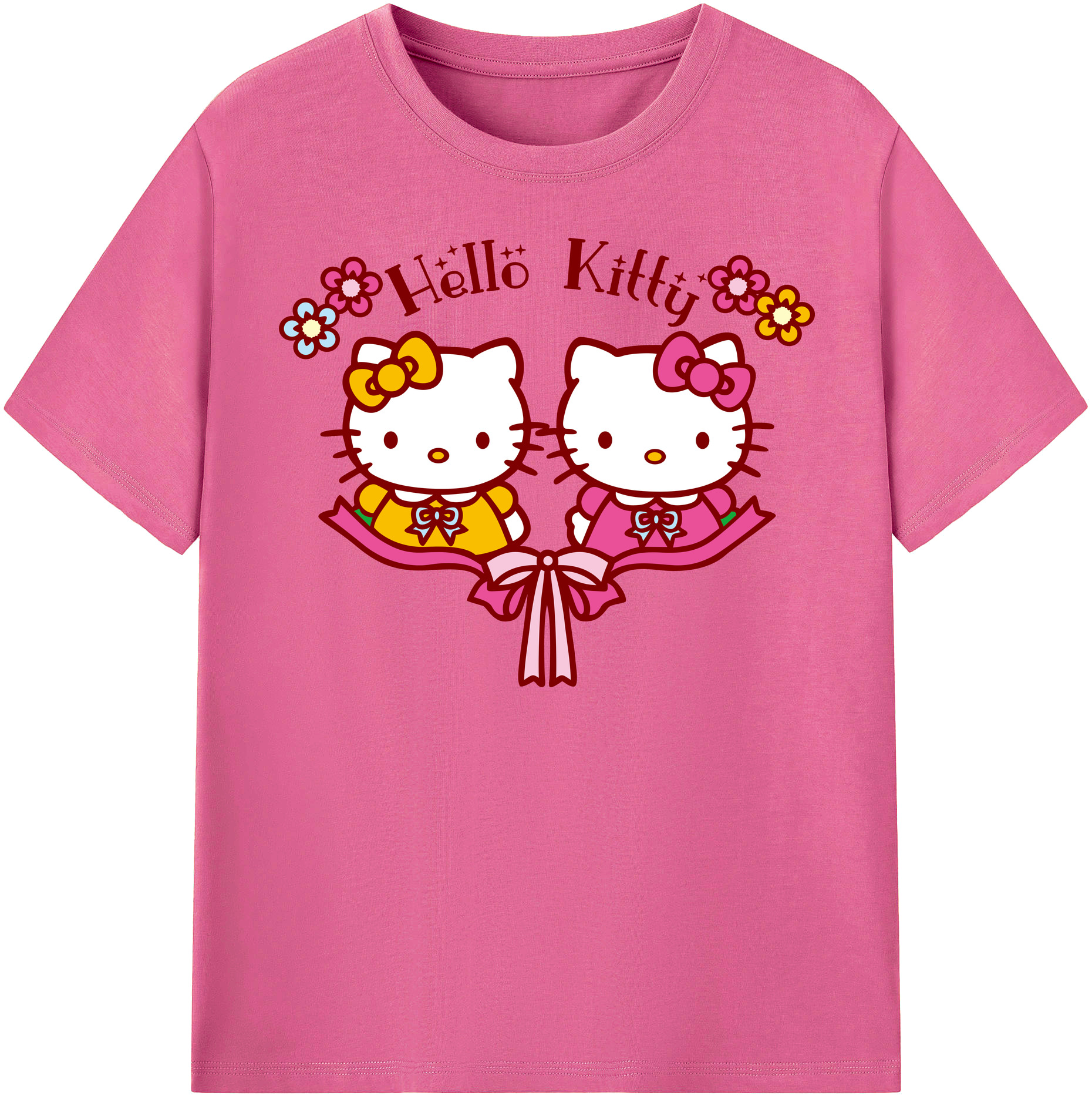 （画像用） Hello Kitty ハローキティ レディースカジュアルプリントTシャツ（綿100％）