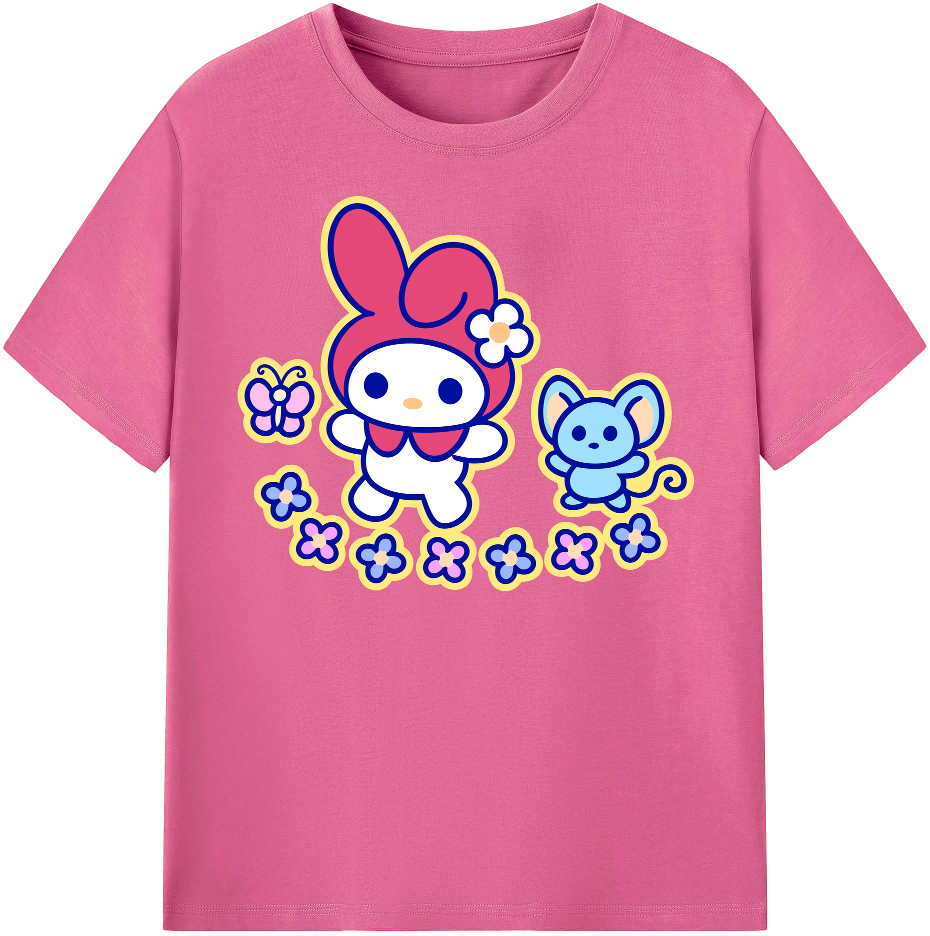 （画像用） Hello Kitty ハローキティ レディースカジュアルプリントTシャツ（綿100％）