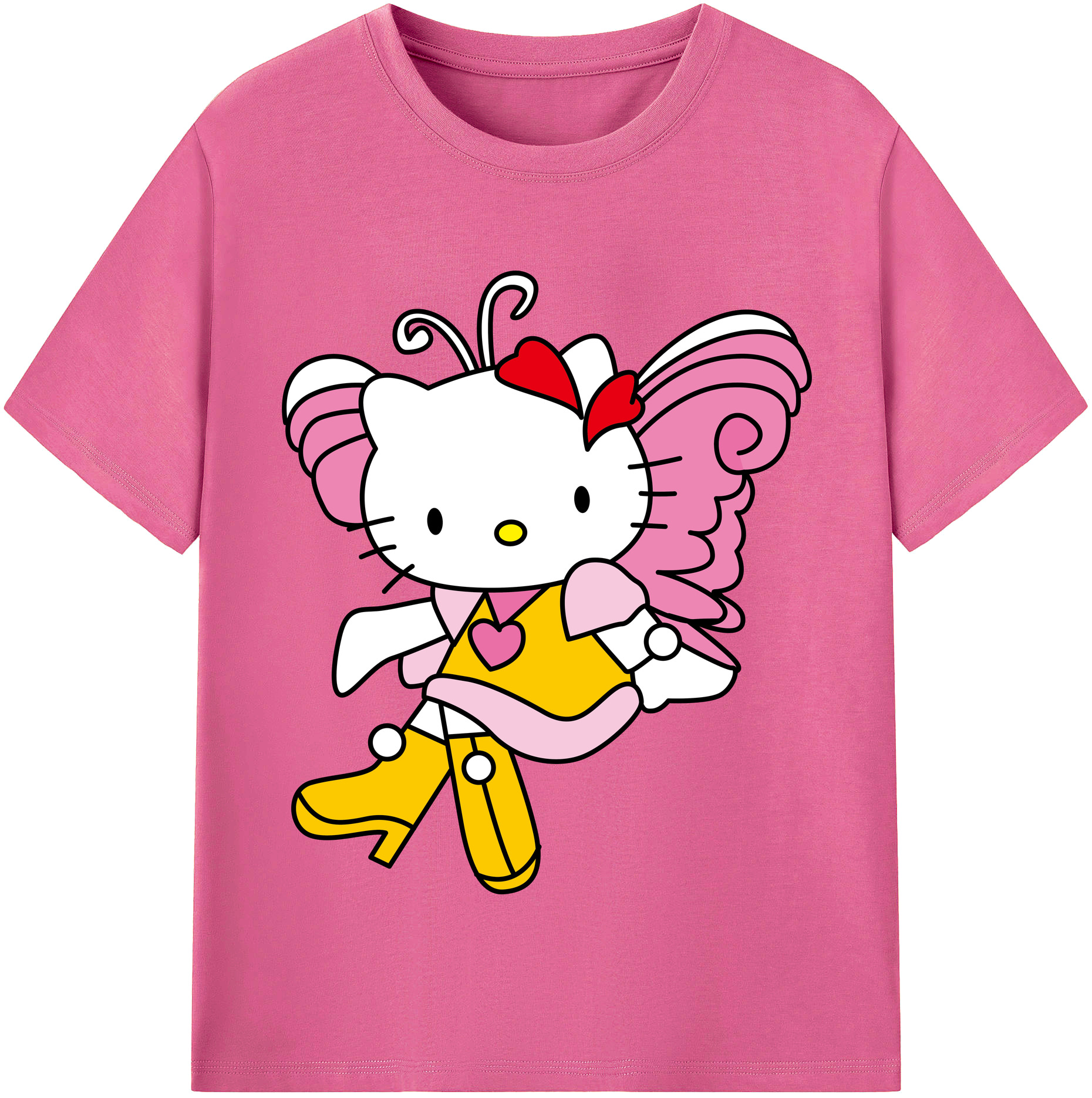 （画像用） Hello Kitty ハローキティ レディースカジュアルプリントTシャツ（綿100％）