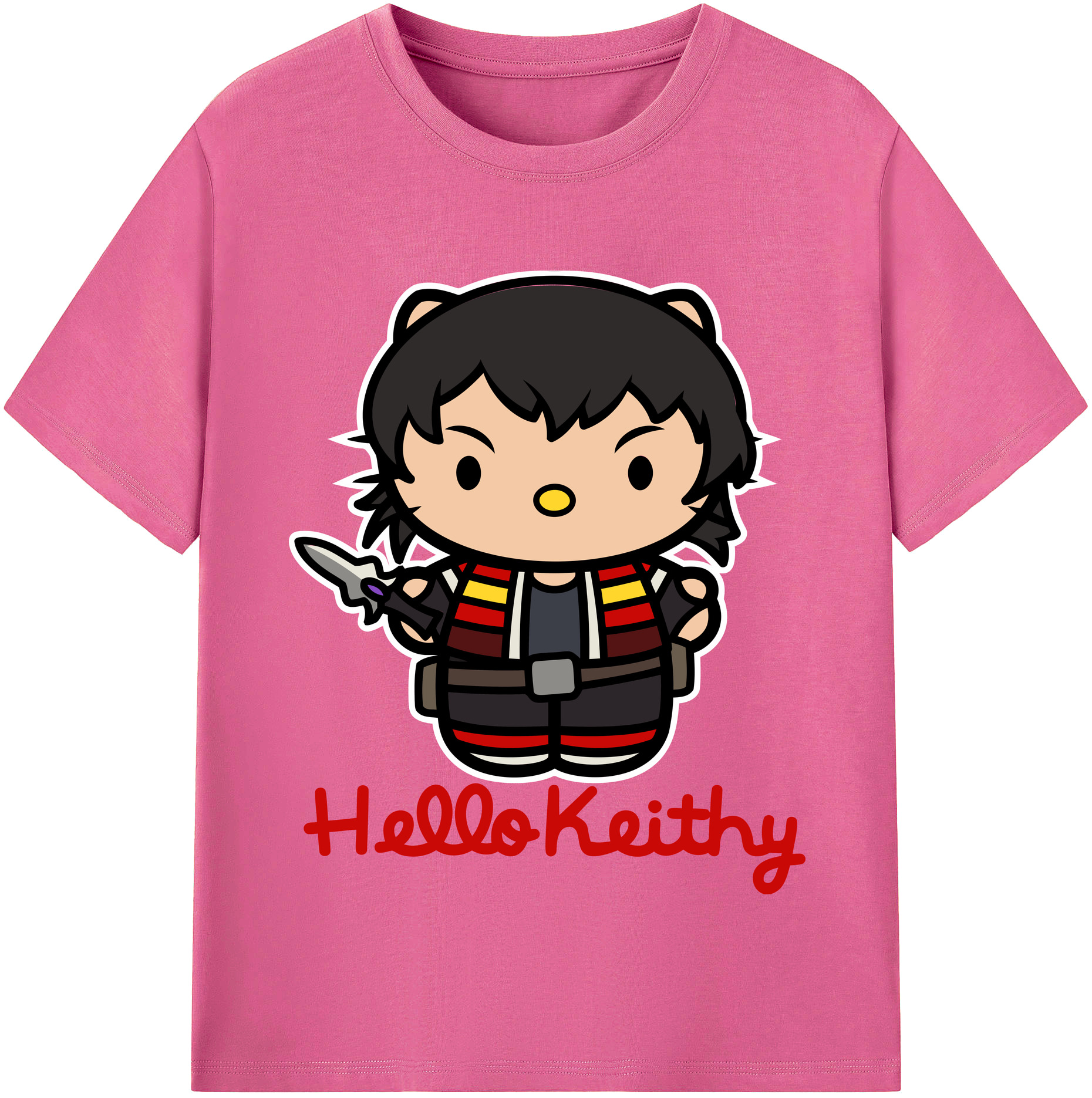 （画像用） Hello Kitty ハローキティ レディースカジュアルプリントTシャツ（綿100％）