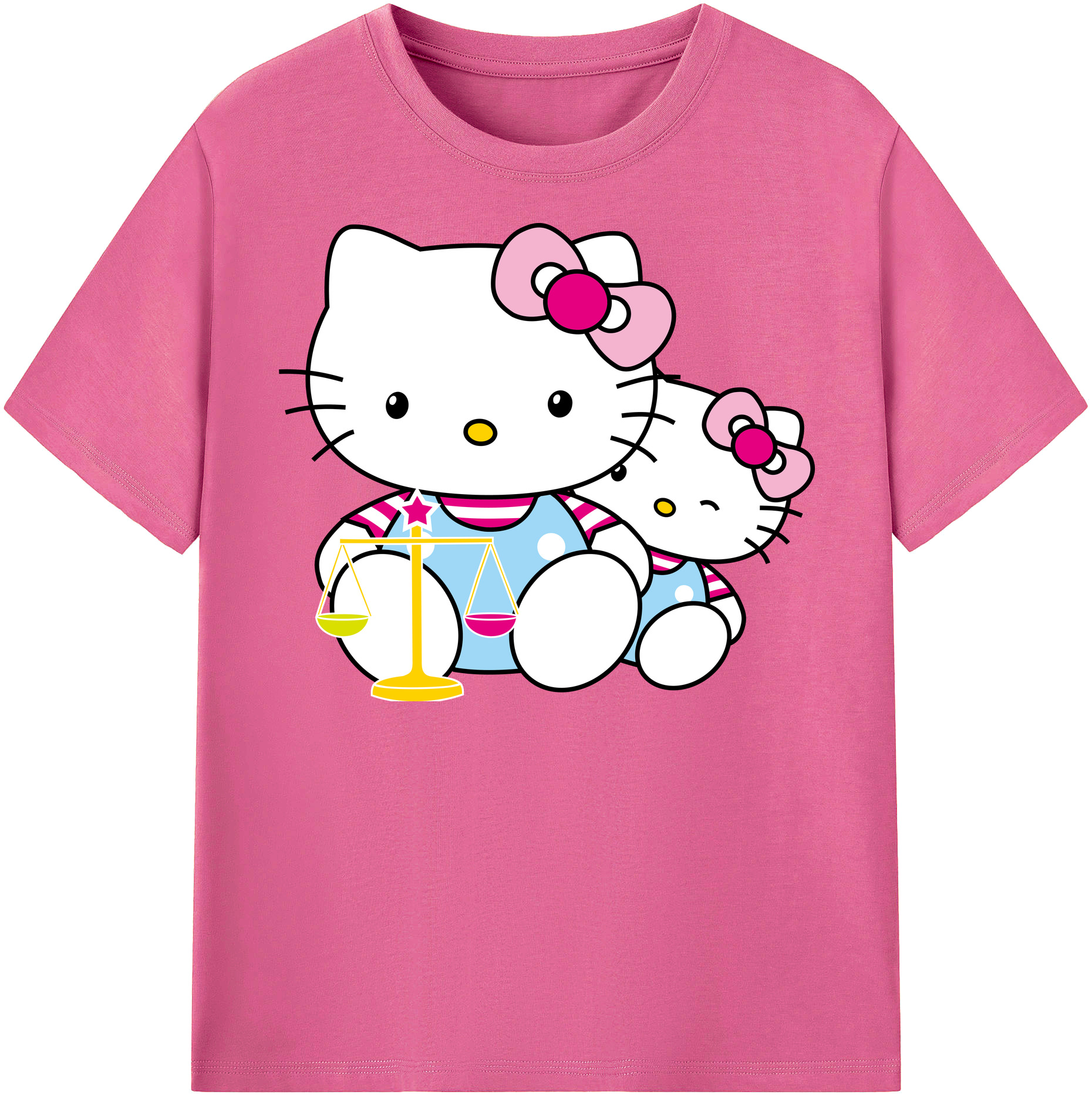 （画像用） Hello Kitty ハローキティ レディースカジュアルプリントTシャツ（綿100％）