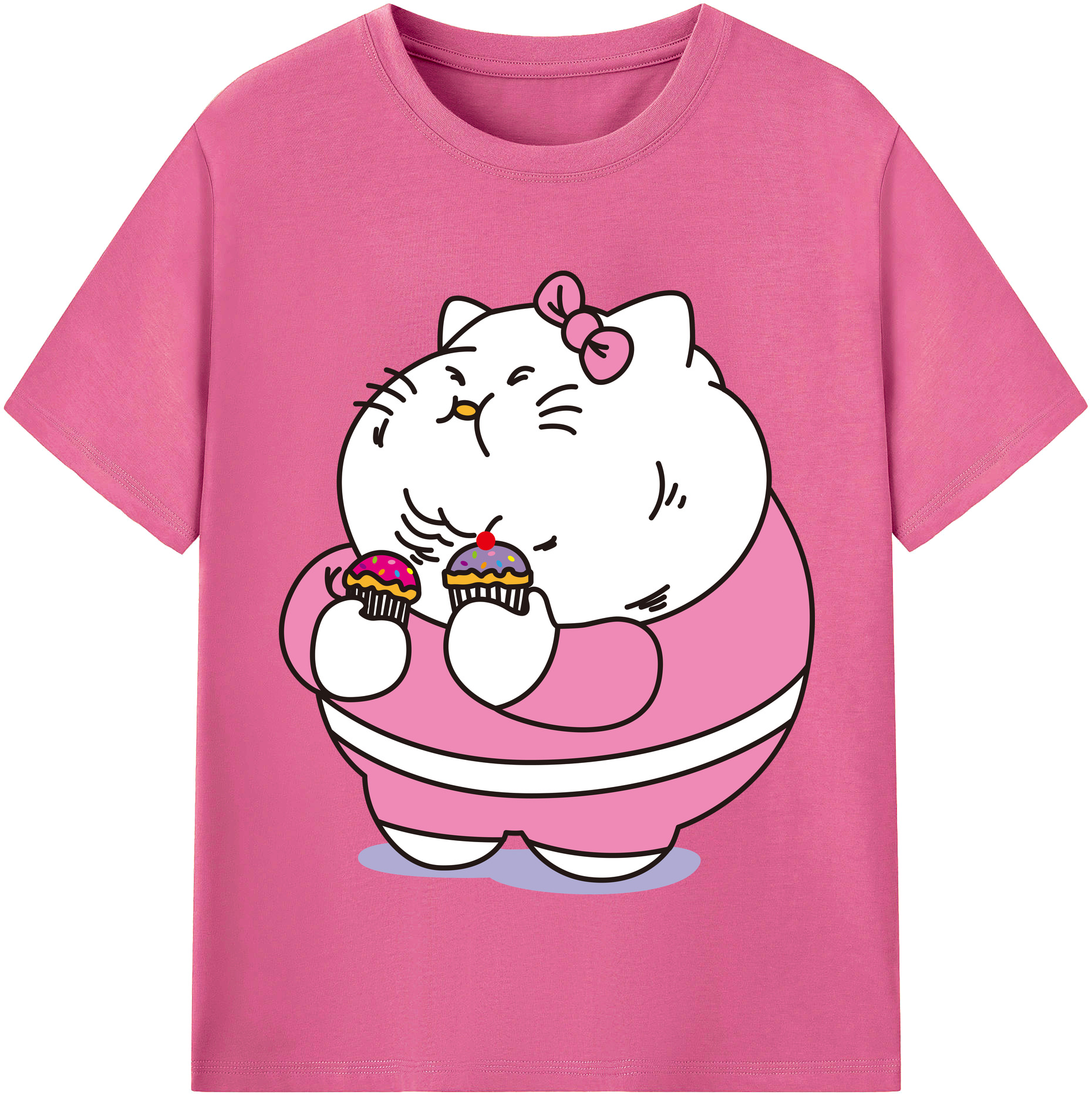 （画像用） Hello Kitty ハローキティ レディースカジュアルプリントTシャツ（綿100％）