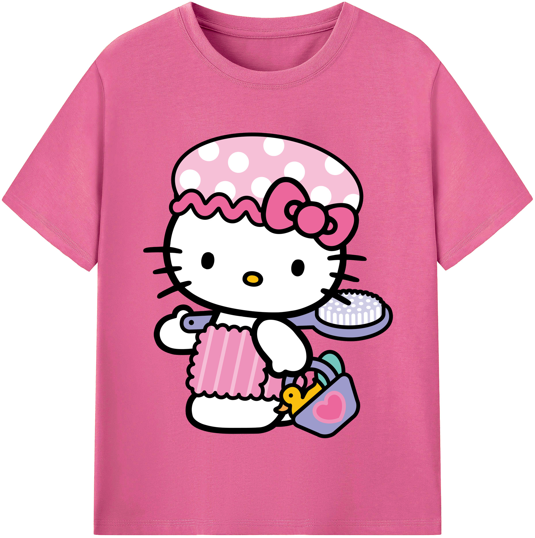 （画像用） Hello Kitty ハローキティ レディースカジュアルプリントTシャツ（綿100％）