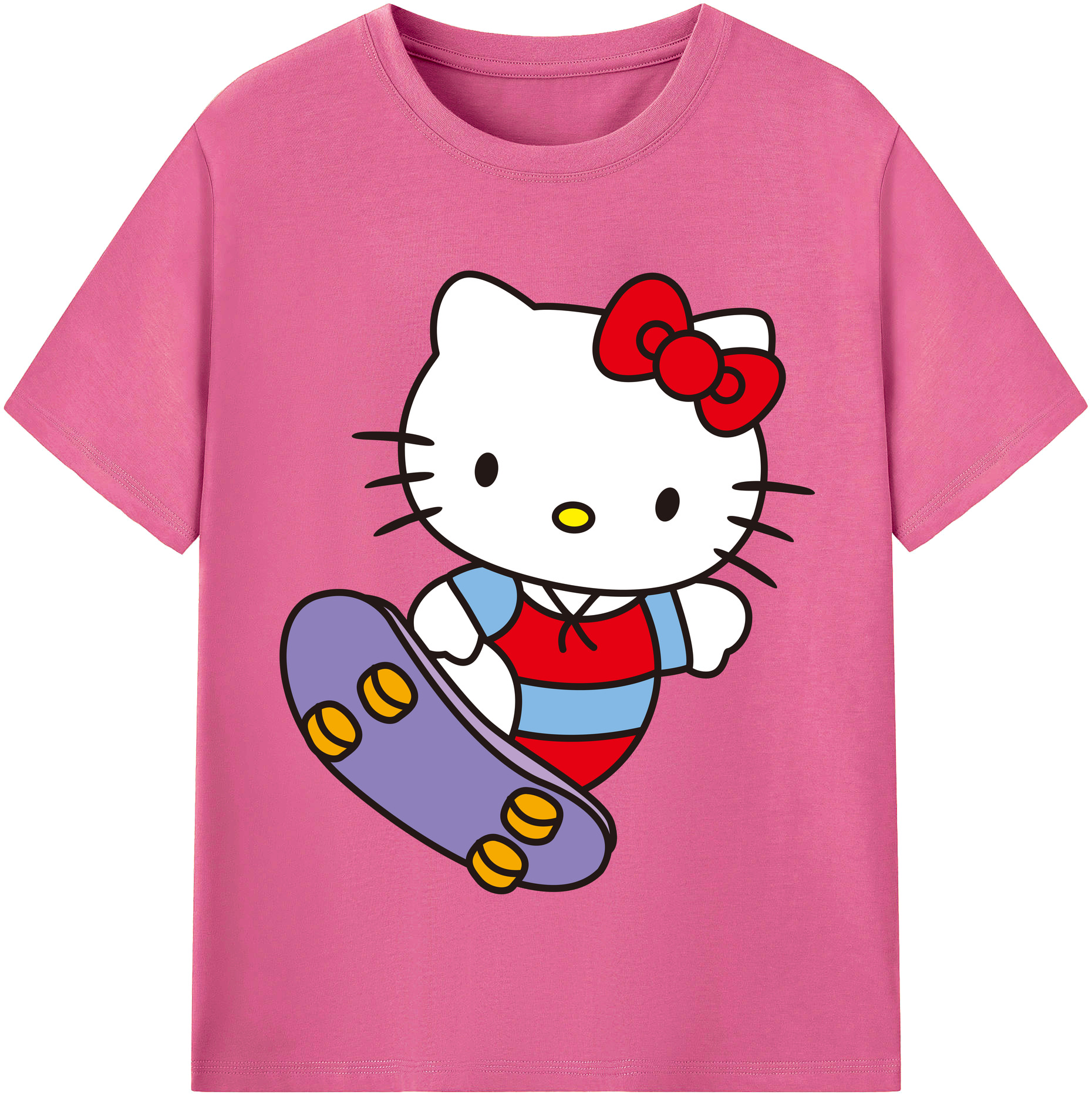 （画像用） Hello Kitty ハローキティ レディースカジュアルプリントTシャツ（綿100％）
