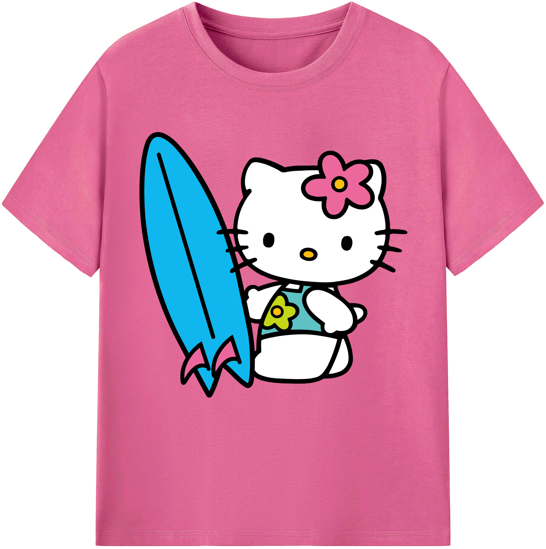 （画像用） Hello Kitty ハローキティ レディースカジュアルプリントTシャツ（綿100％）