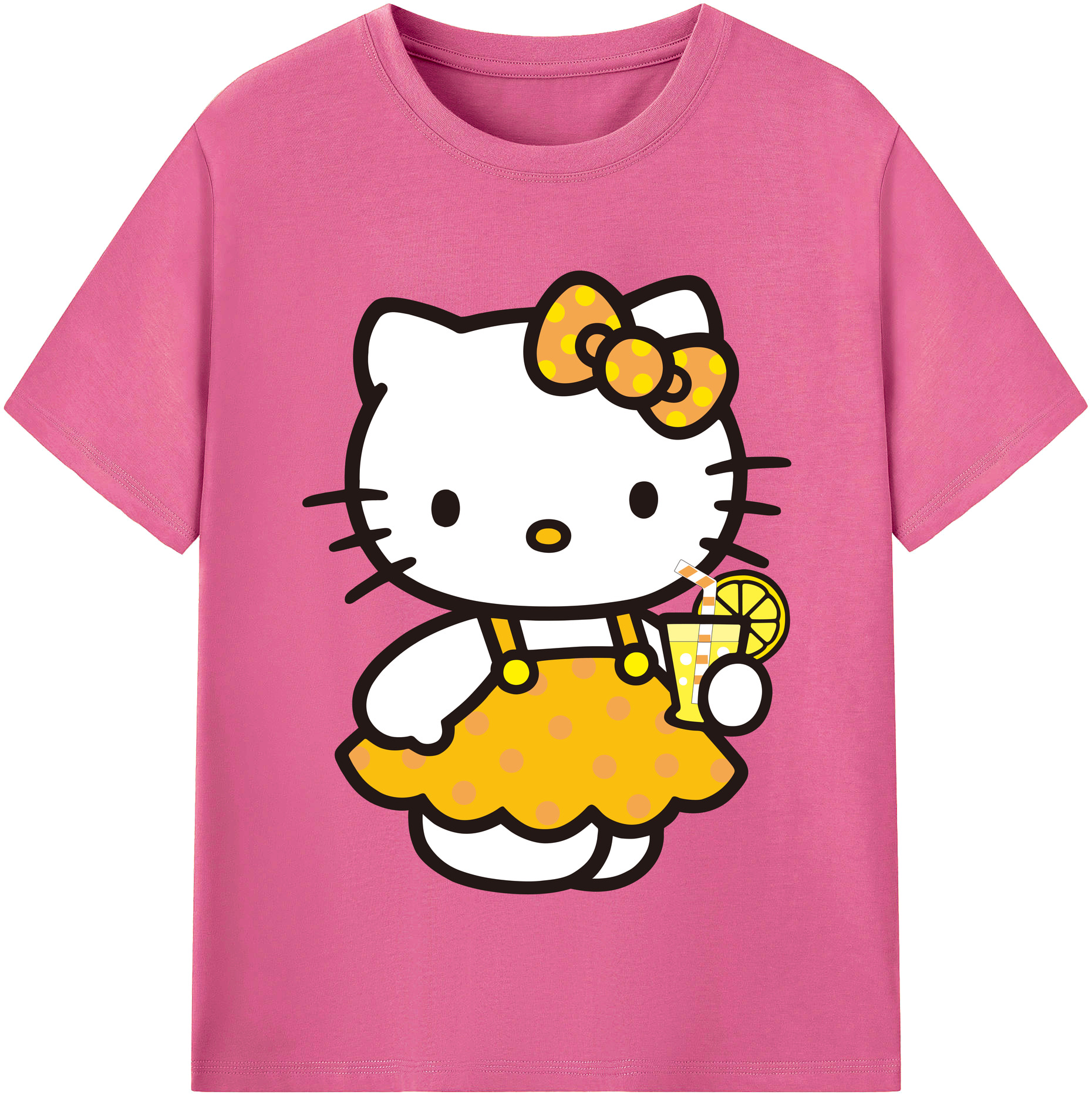 （画像用） Hello Kitty ハローキティ レディースカジュアルプリントTシャツ（綿100％）