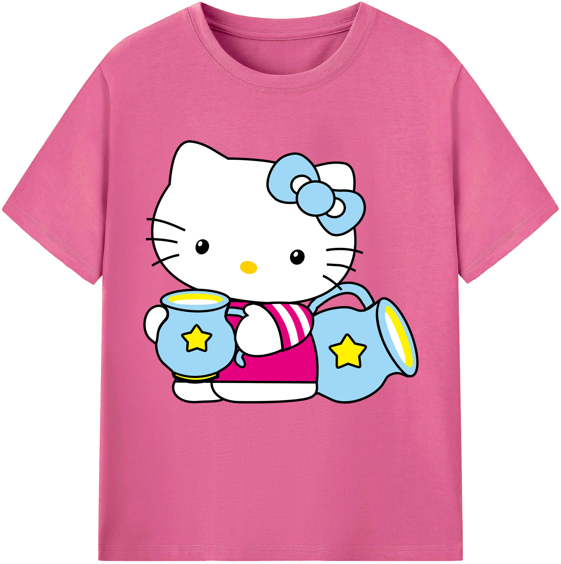 （画像用） Hello Kitty ハローキティ レディースカジュアルプリントTシャツ（綿100％）