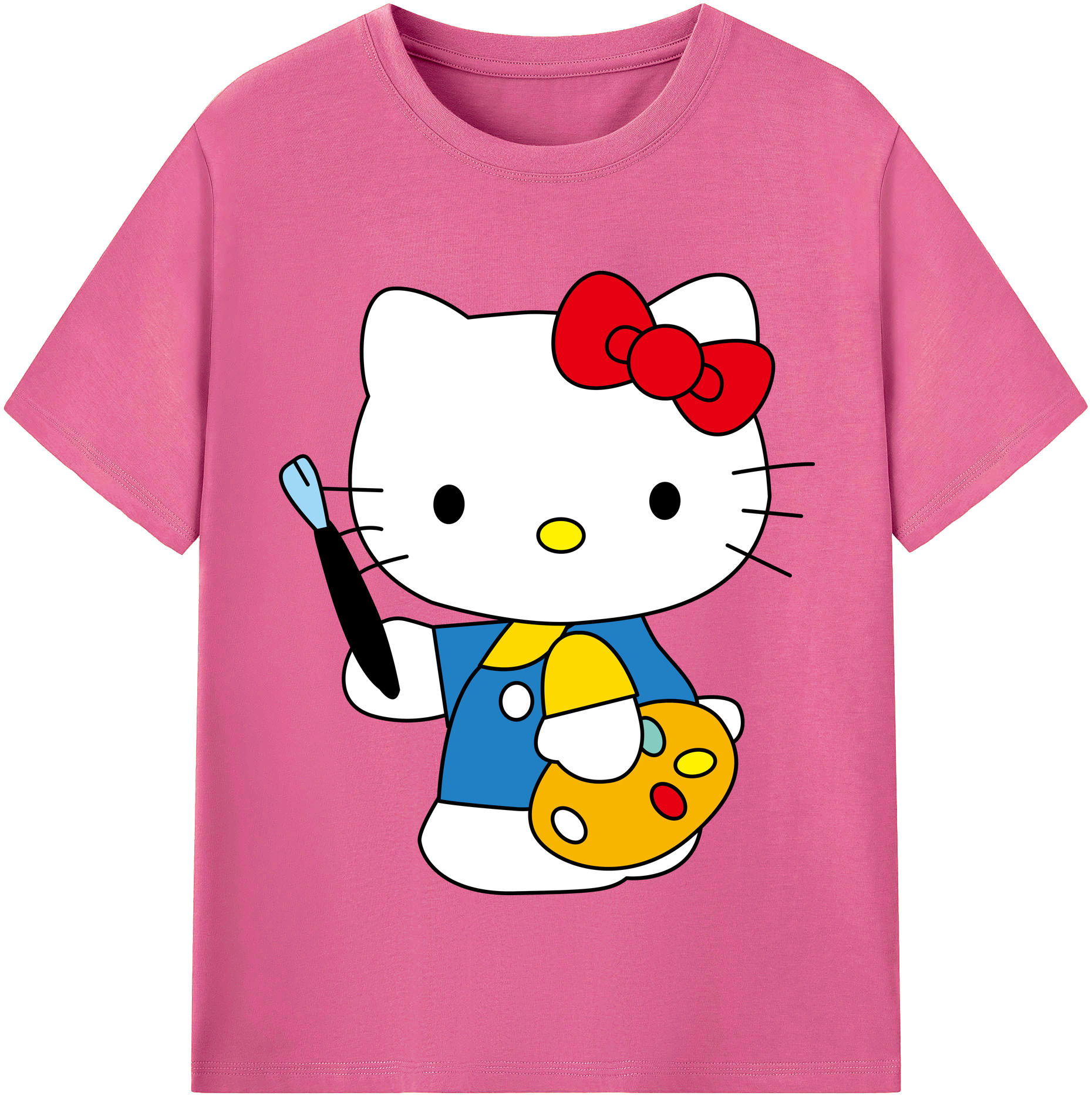 （画像用） Hello Kitty ハローキティ レディースカジュアルプリントTシャツ（綿100％）