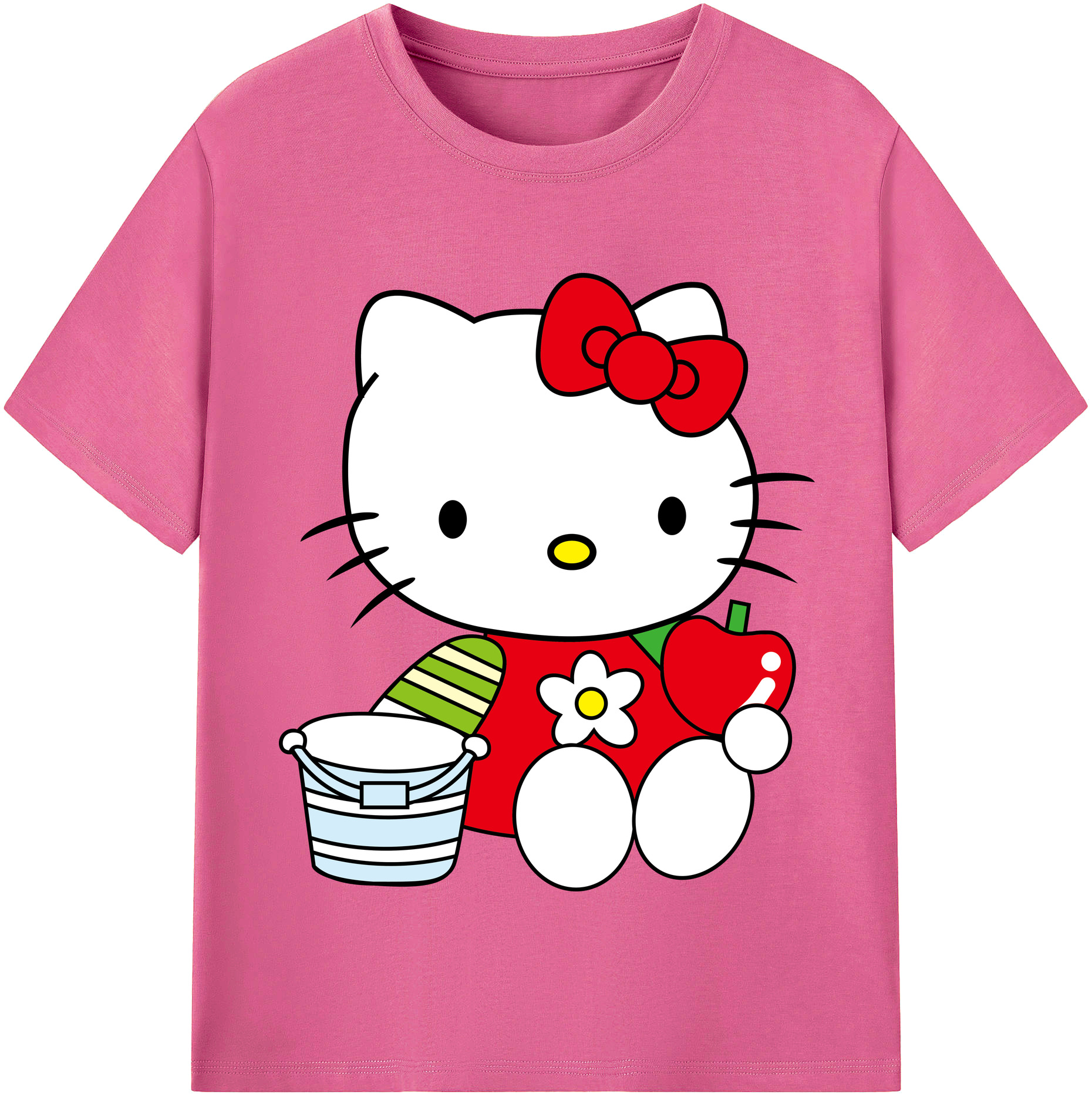 （画像用） Hello Kitty ハローキティ レディースカジュアルプリントTシャツ（綿100％）