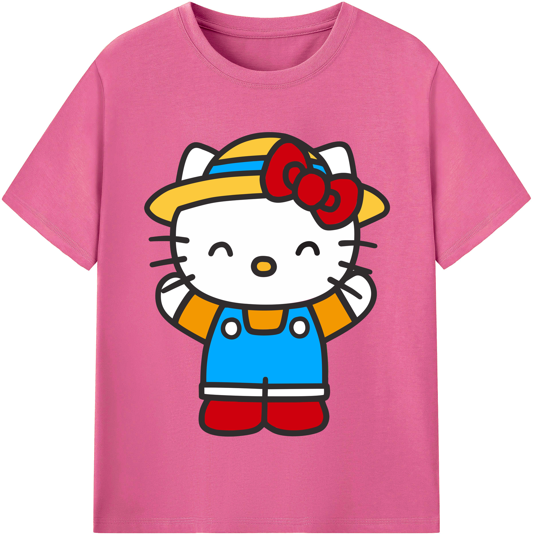 （画像用） Hello Kitty ハローキティ レディースカジュアルプリントTシャツ（綿100％）