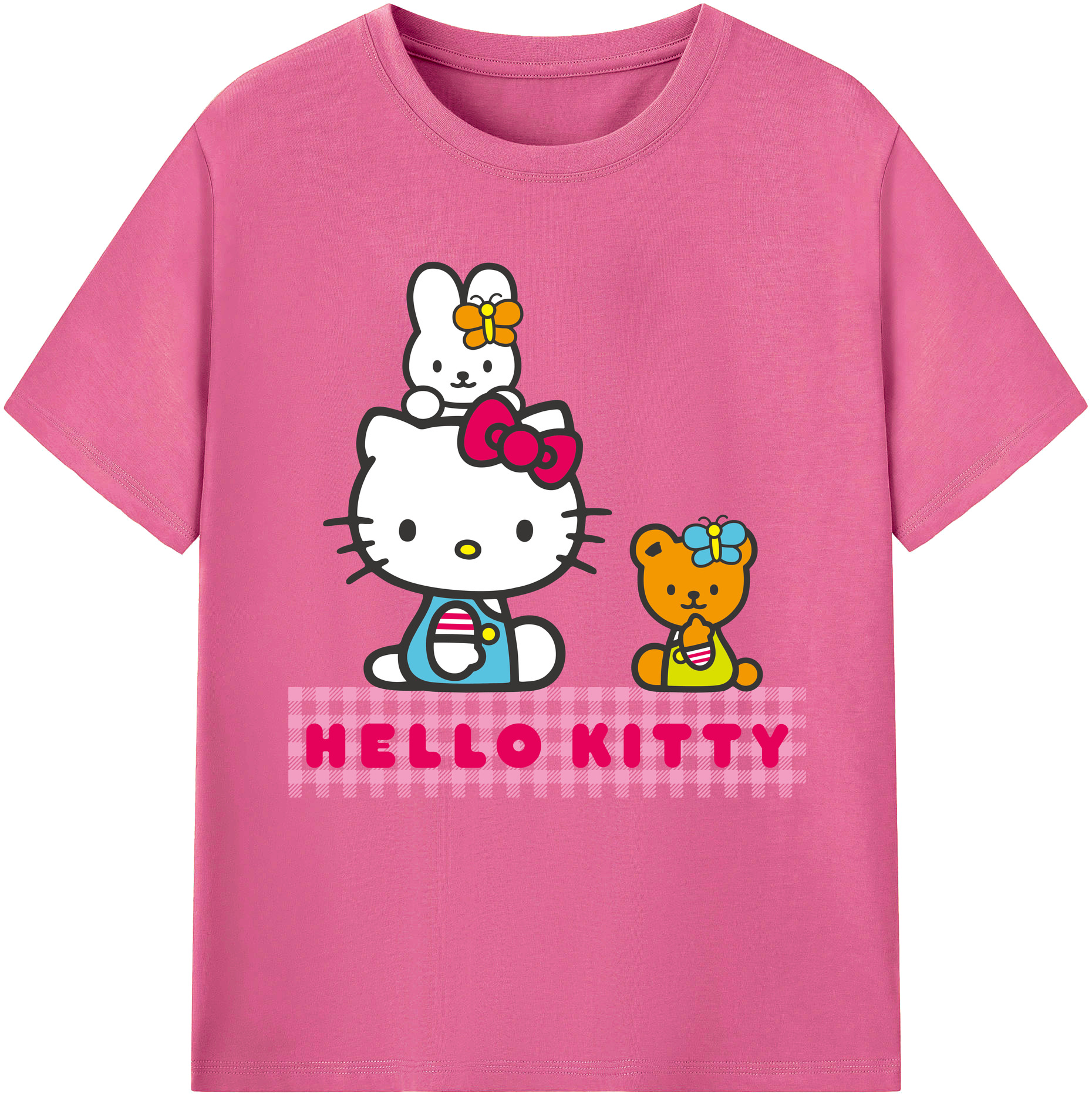 （画像用） Hello Kitty ハローキティ レディースカジュアルプリントTシャツ（綿100％）