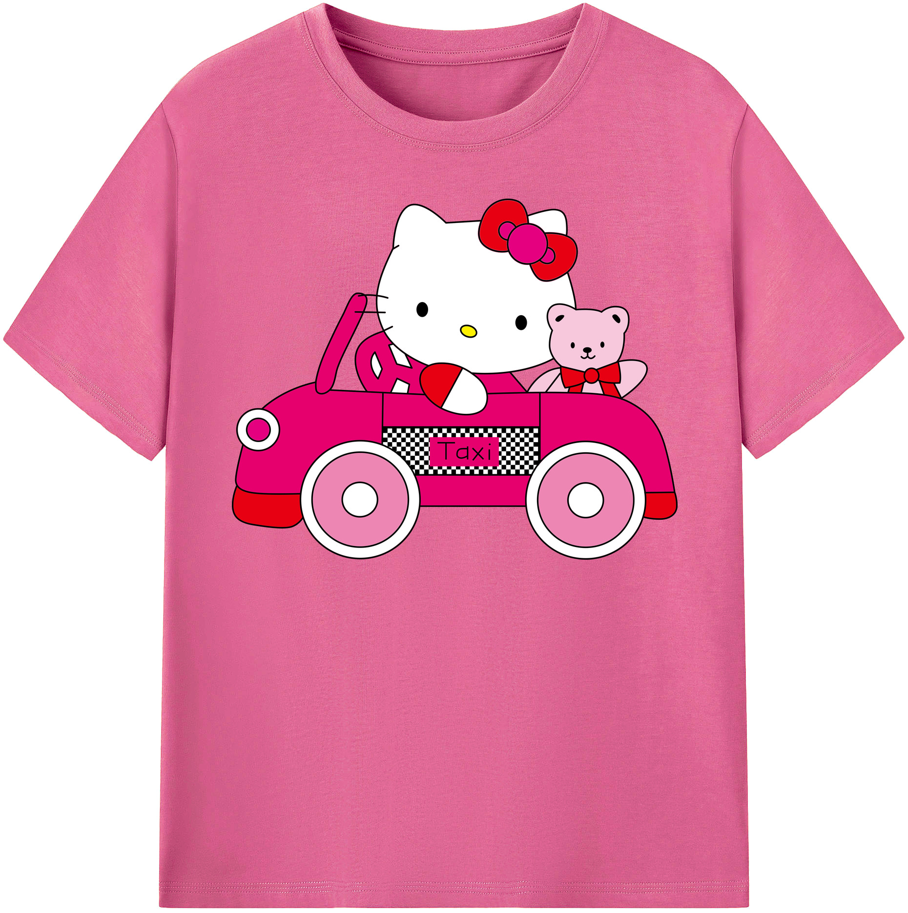 （画像用） Hello Kitty ハローキティ レディースカジュアルプリントTシャツ（綿100％）