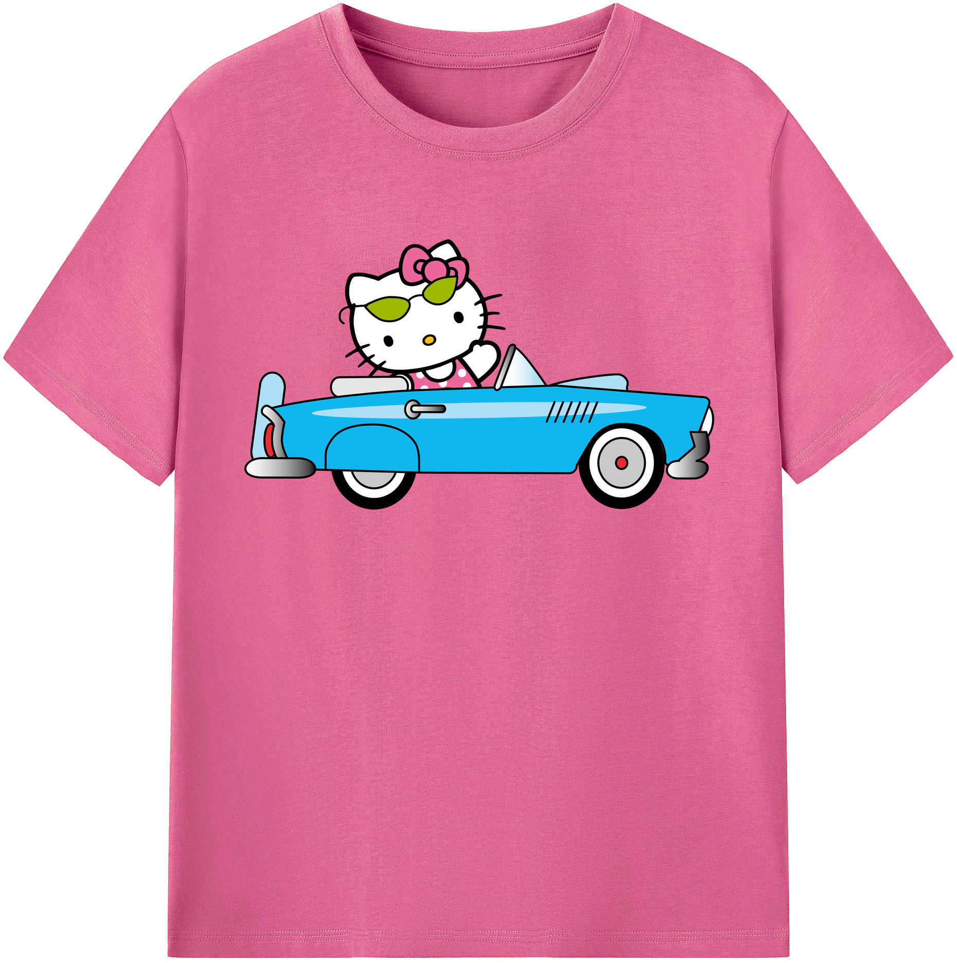 （画像用） Hello Kitty ハローキティ レディースカジュアルプリントTシャツ（綿100％）