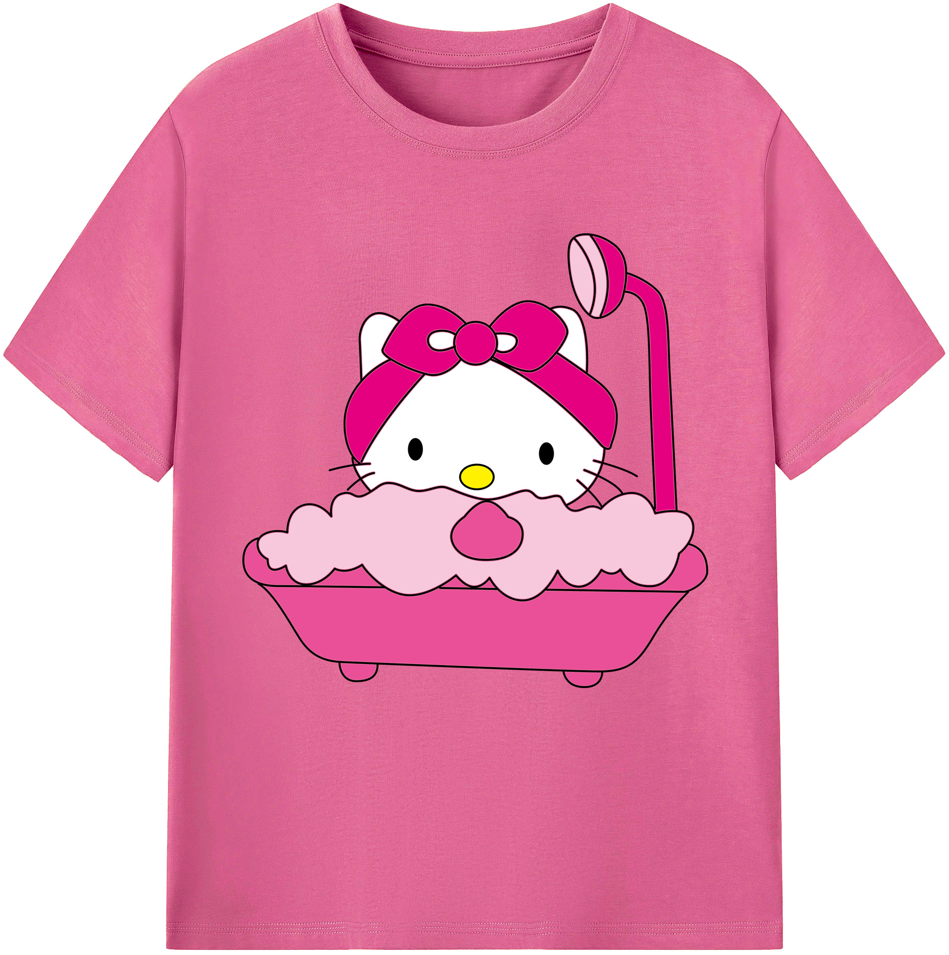 （画像用） Hello Kitty ハローキティ レディースカジュアルプリントTシャツ（綿100％）