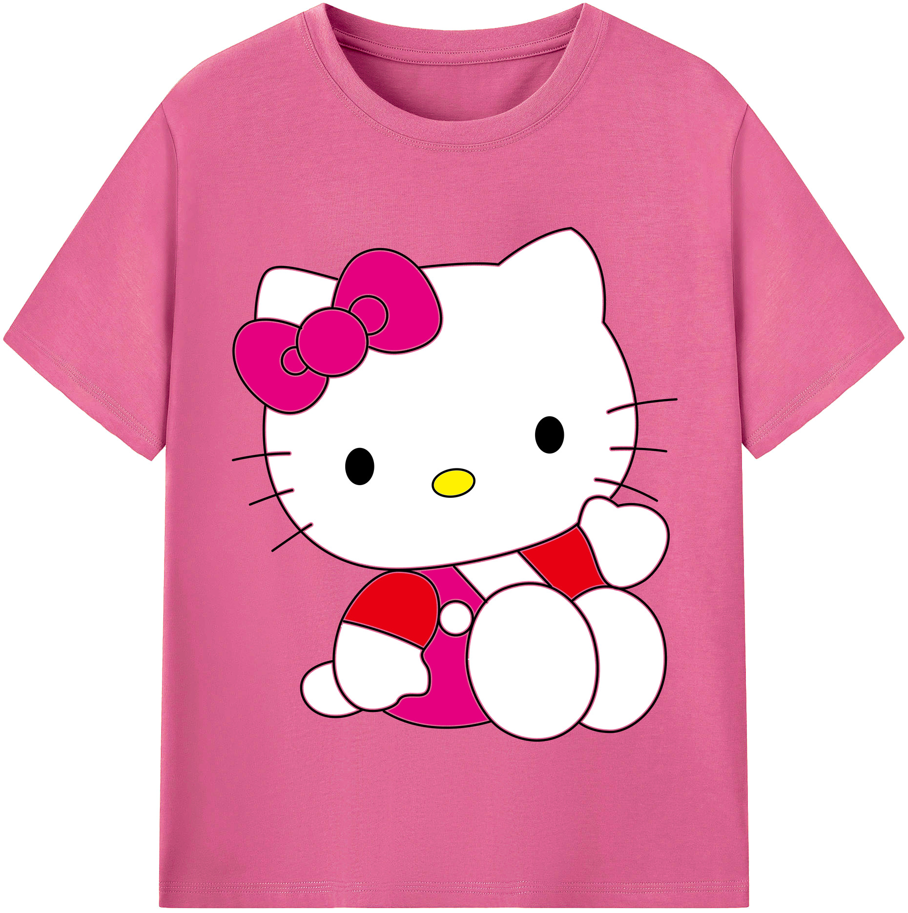 （画像用） Hello Kitty ハローキティ レディースカジュアルプリントTシャツ（綿100％）