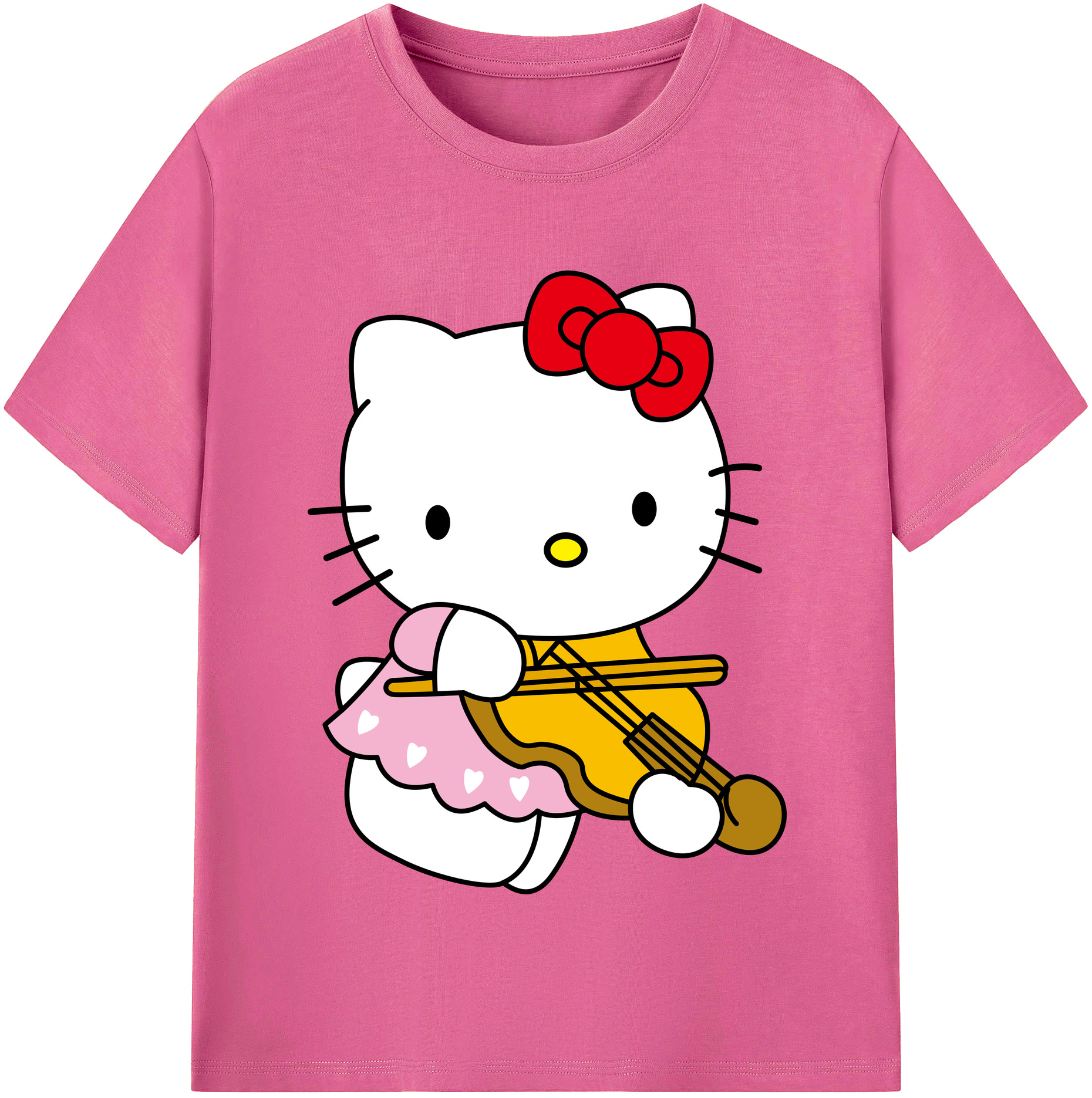 （画像用） Hello Kitty ハローキティ レディースカジュアルプリントTシャツ（綿100％）