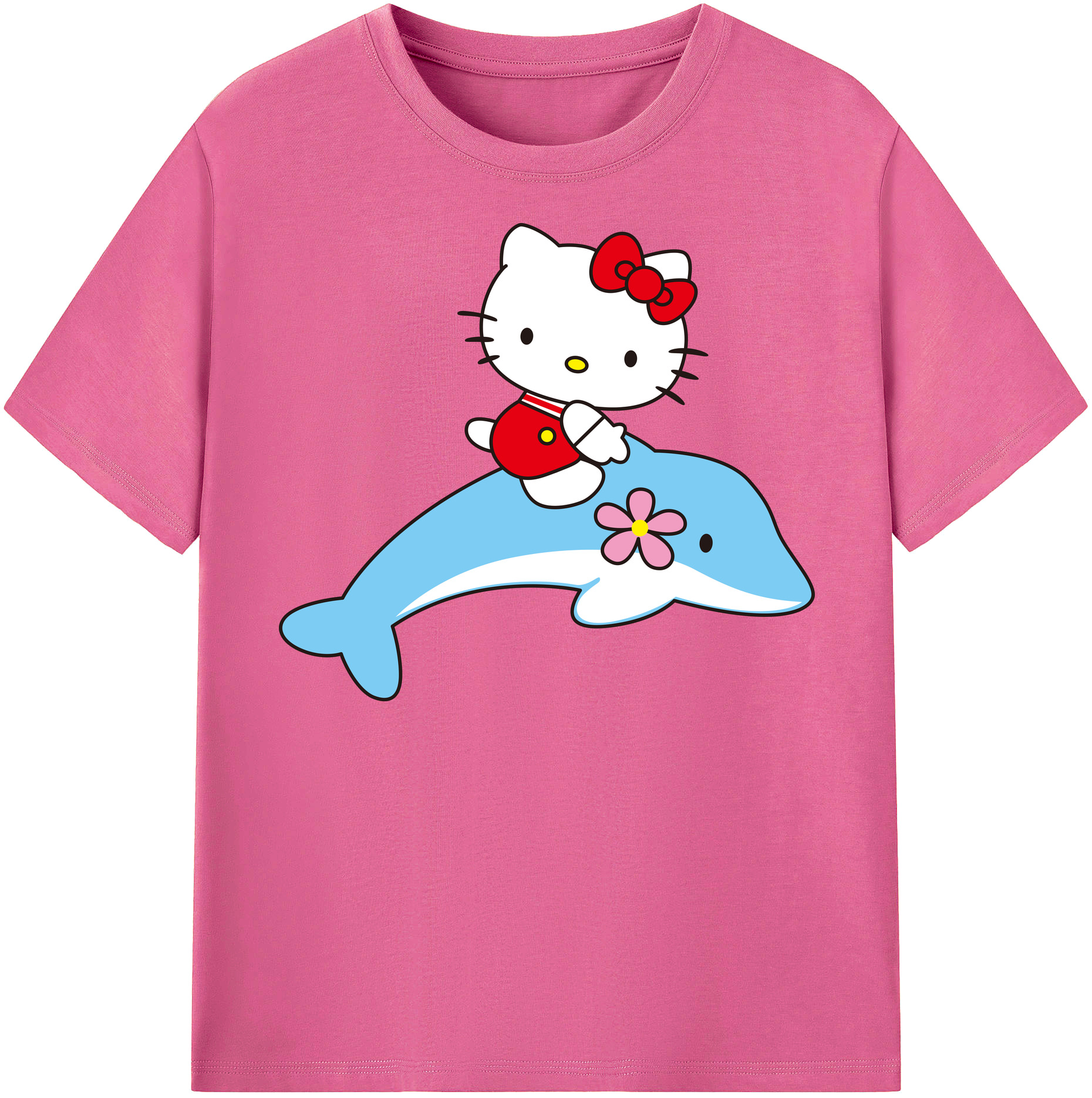 （画像用） Hello Kitty ハローキティ レディースカジュアルプリントTシャツ（綿100％）