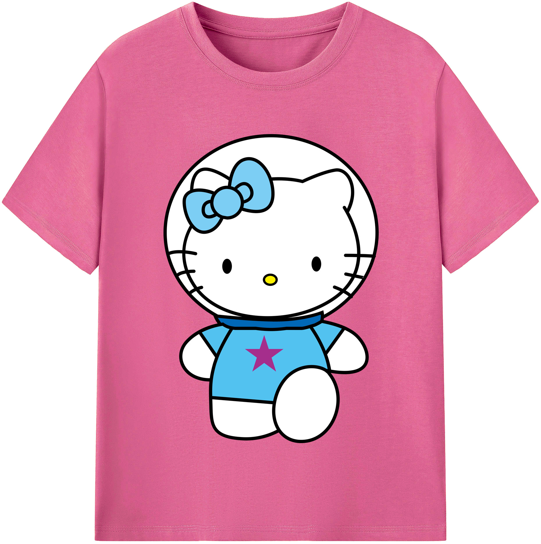 （画像用） Hello Kitty ハローキティ レディースカジュアルプリントTシャツ（綿100％）