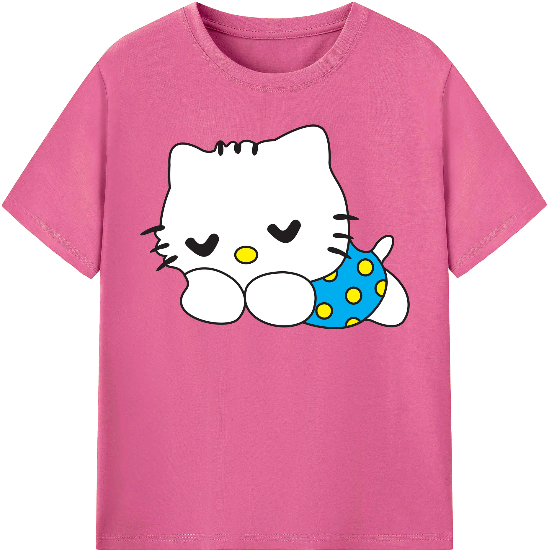 （画像用） Hello Kitty ハローキティ レディースカジュアルプリントTシャツ（綿100％）
