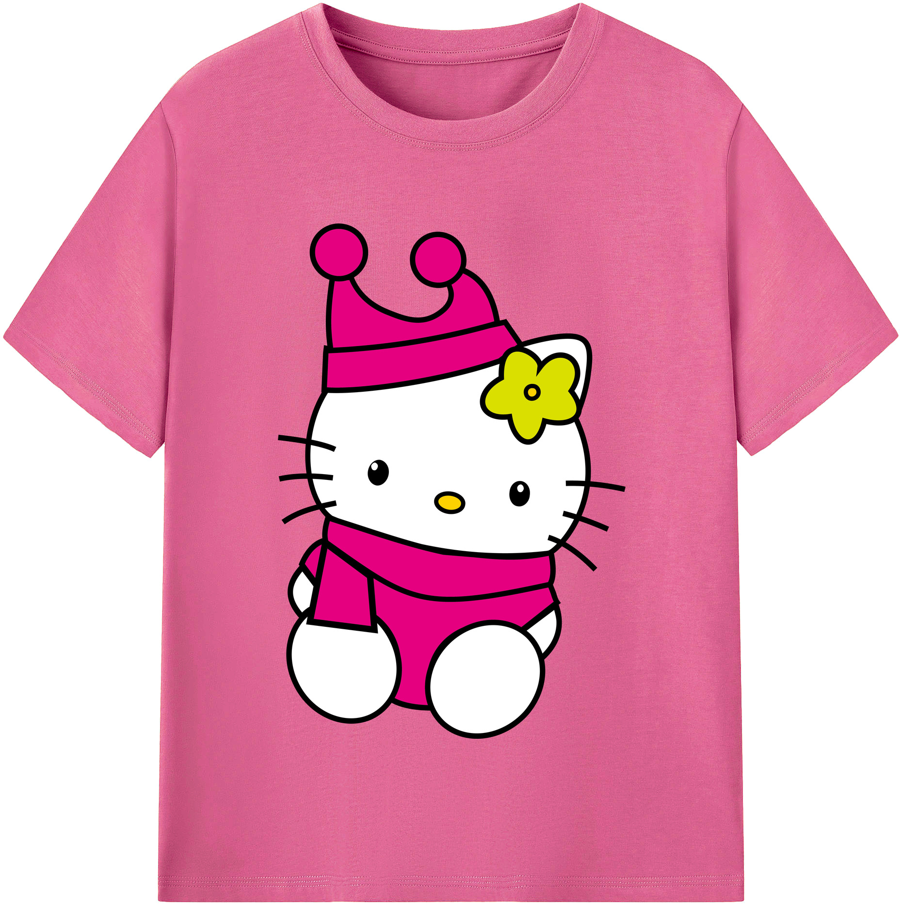 （画像用） Hello Kitty ハローキティ レディースカジュアルプリントTシャツ（綿100％）