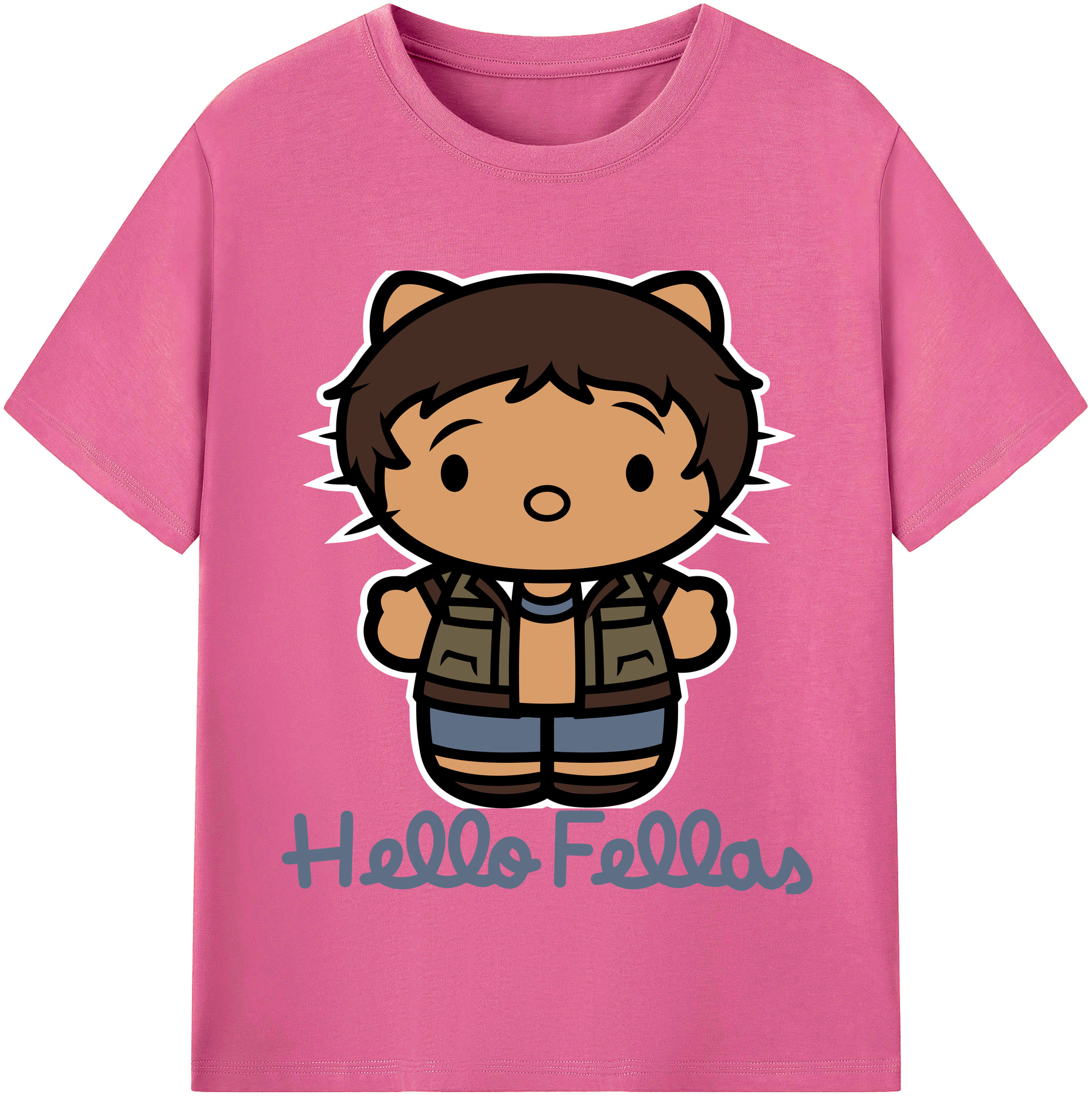 （画像用） Hello Kitty ハローキティ レディースカジュアルプリントTシャツ（綿100％）