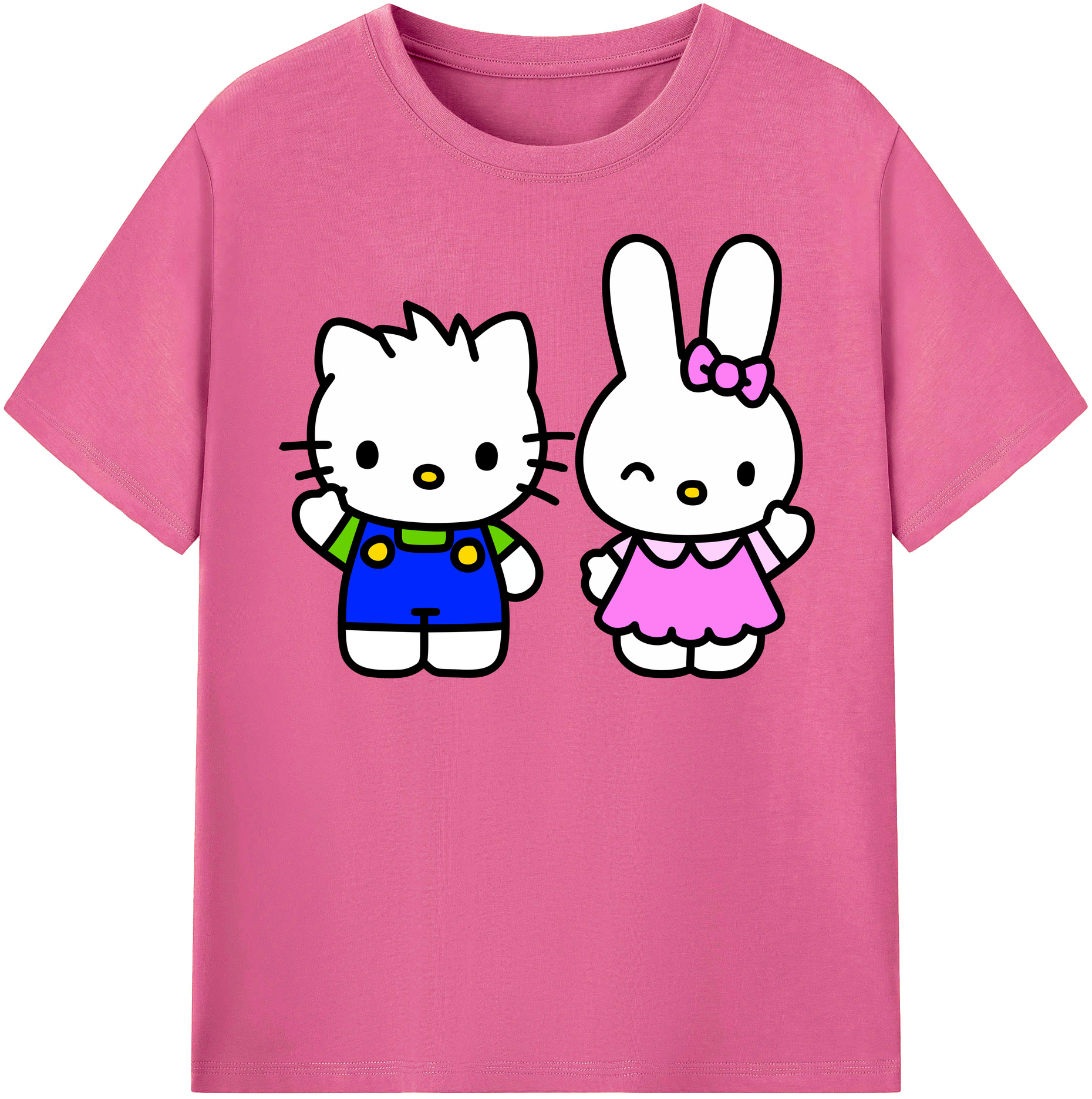 （画像用） Hello Kitty ハローキティ レディースカジュアルプリントTシャツ（綿100％）