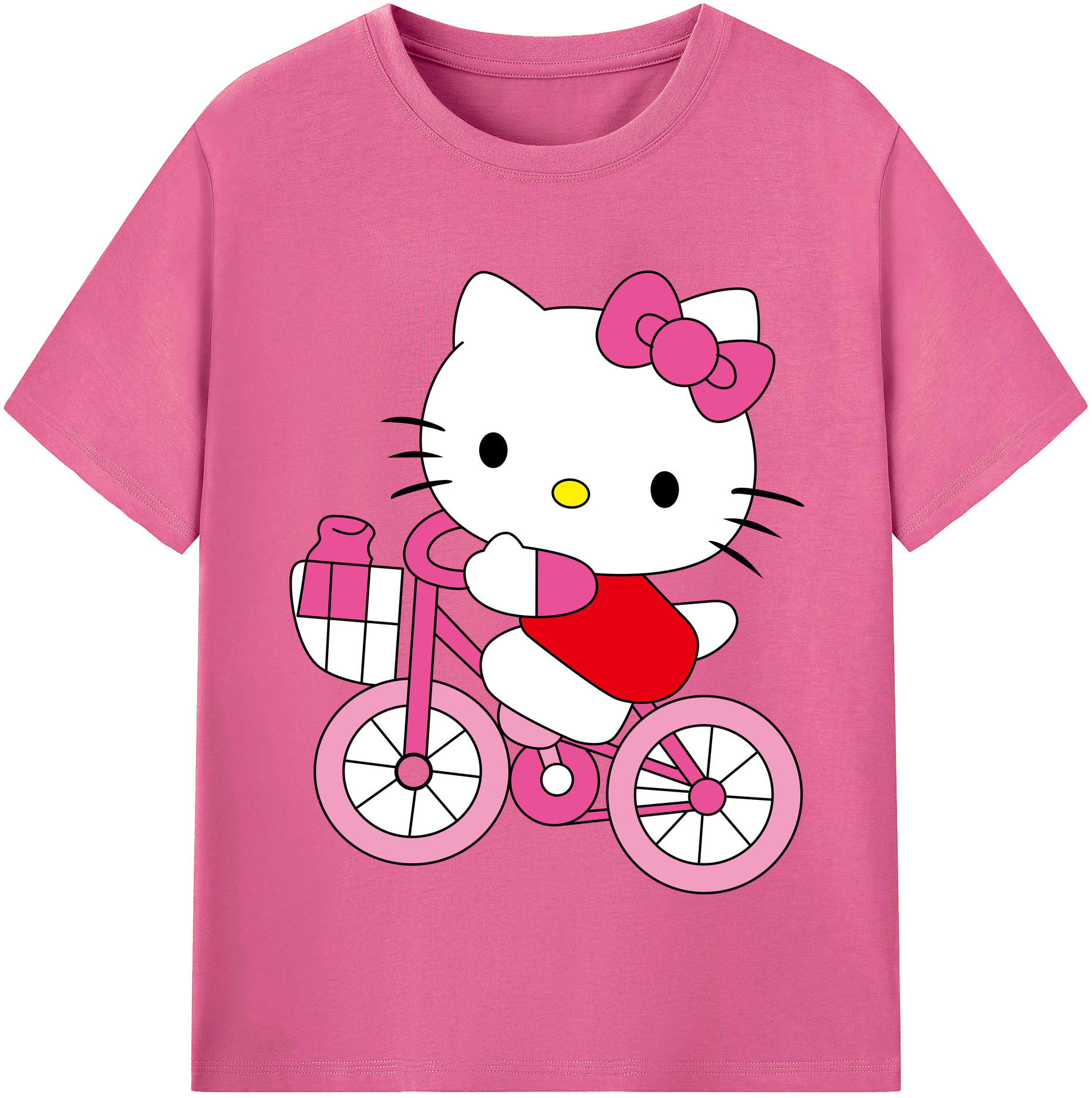 （画像用） Hello Kitty ハローキティ レディースカジュアルプリントTシャツ（綿100％）