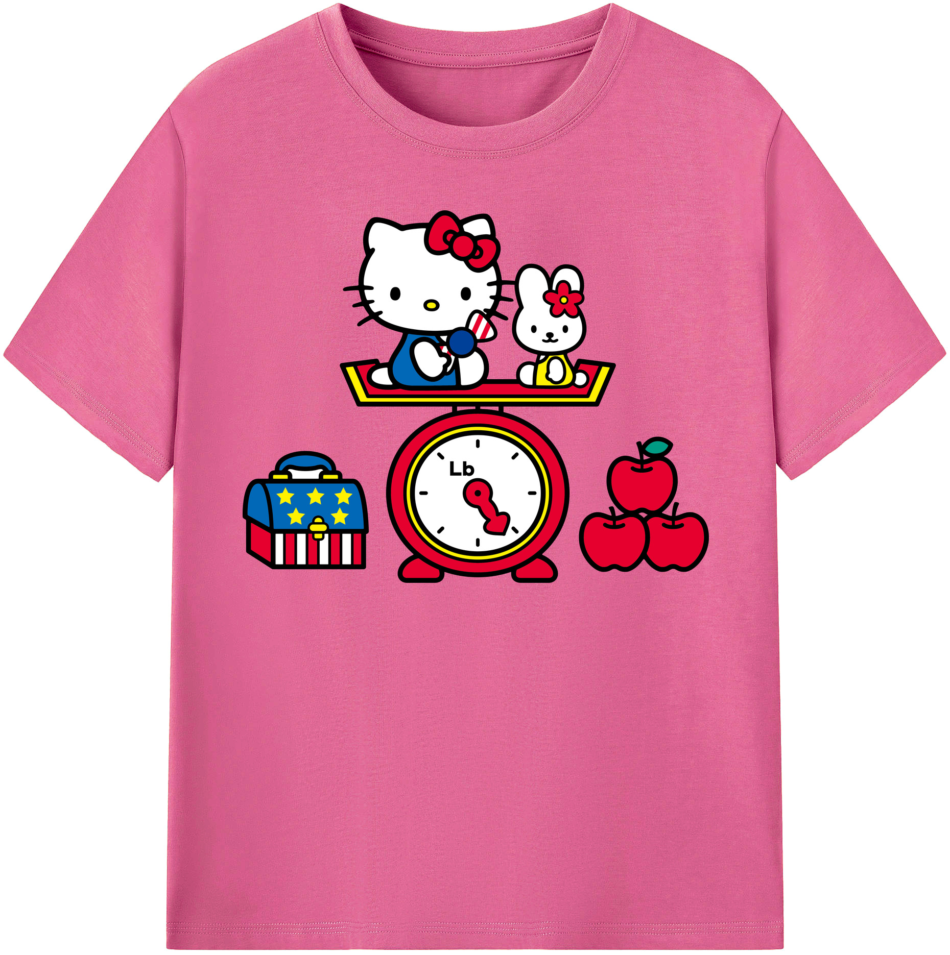 （画像用） Hello Kitty ハローキティ レディースカジュアルプリントTシャツ（綿100％）
