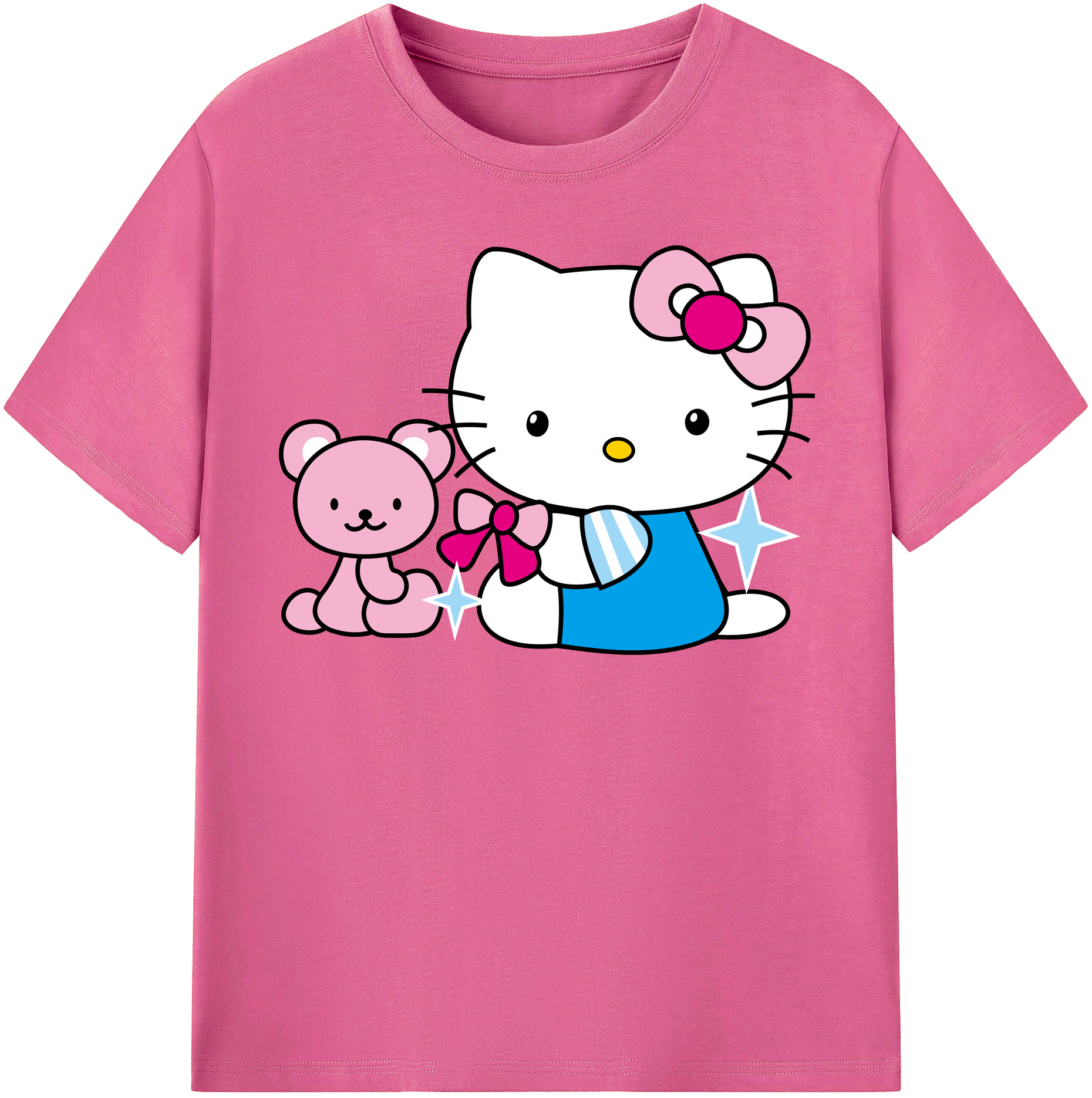 （画像用） Hello Kitty ハローキティ レディースカジュアルプリントTシャツ（綿100％）