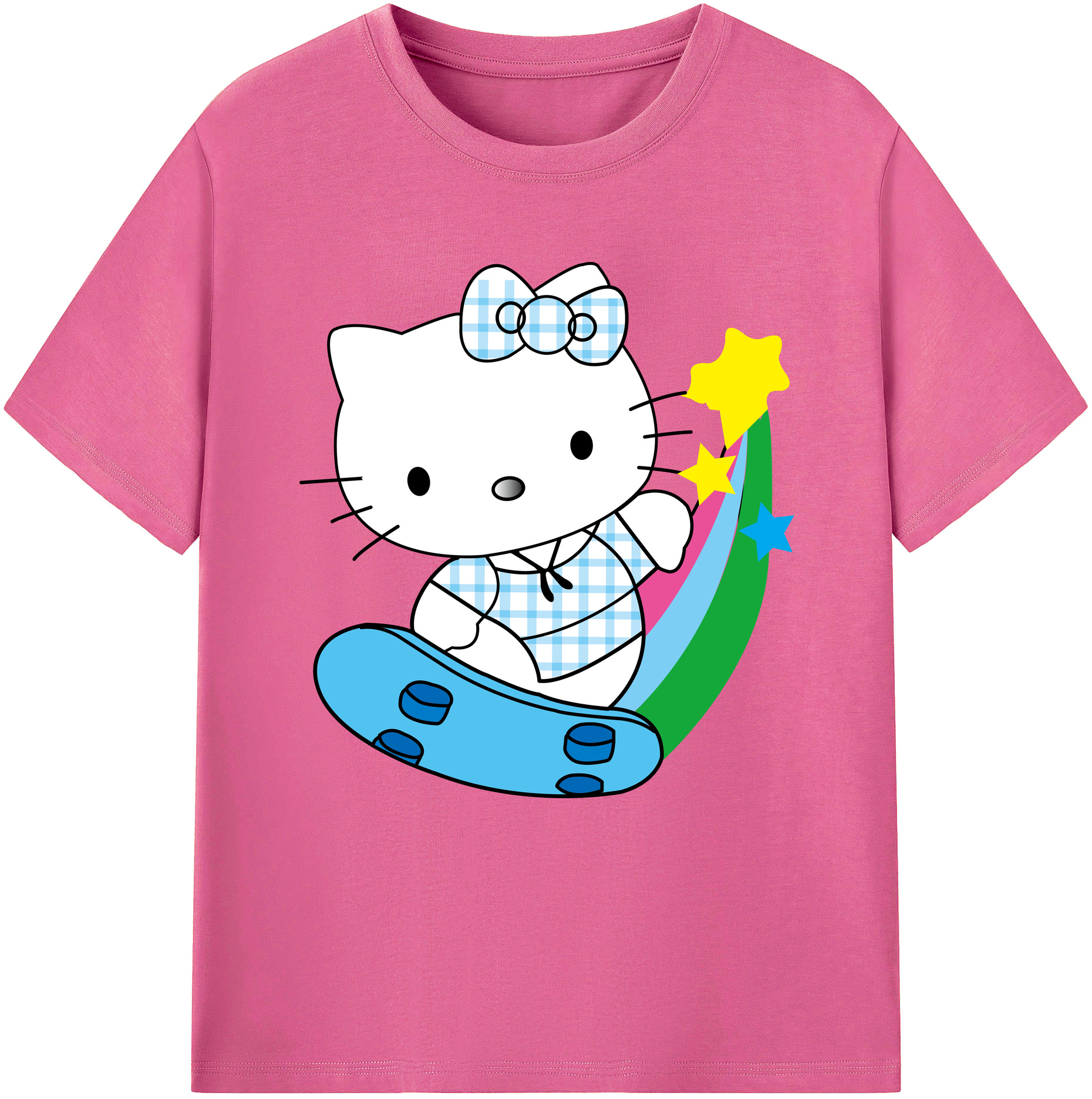 （画像用） Hello Kitty ハローキティ レディースカジュアルプリントTシャツ（綿100％）