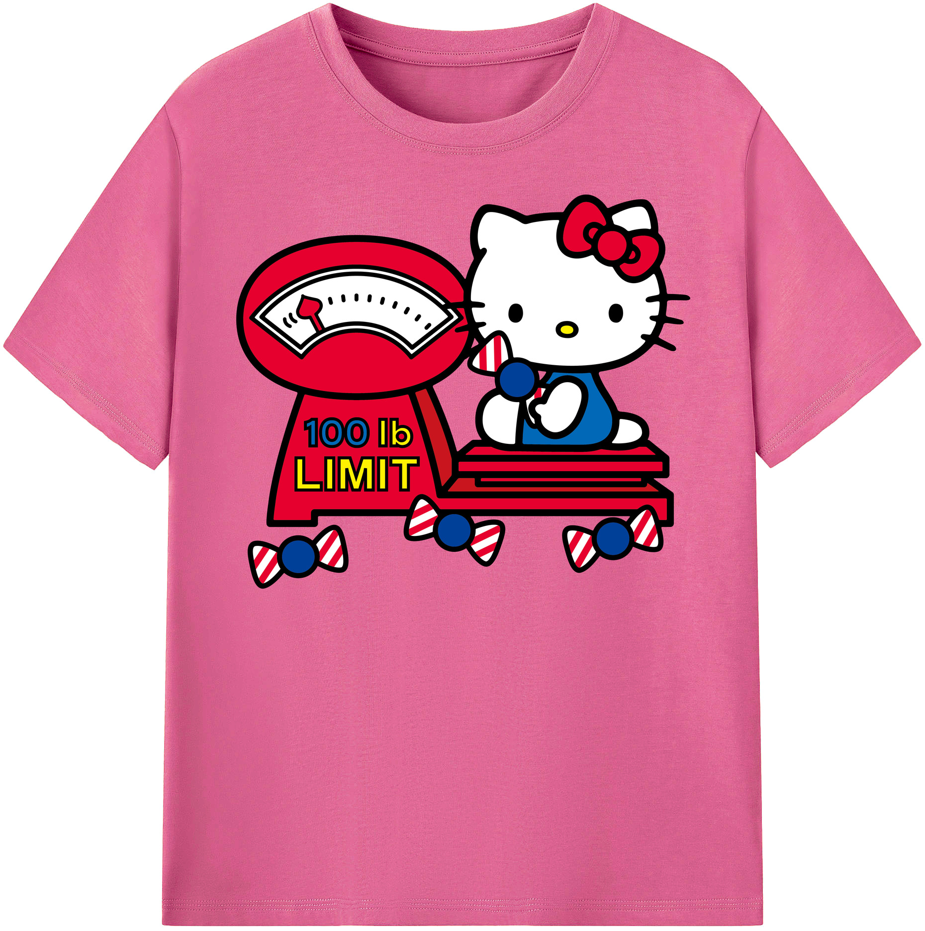（画像用） Hello Kitty ハローキティ レディースカジュアルプリントTシャツ（綿100％）