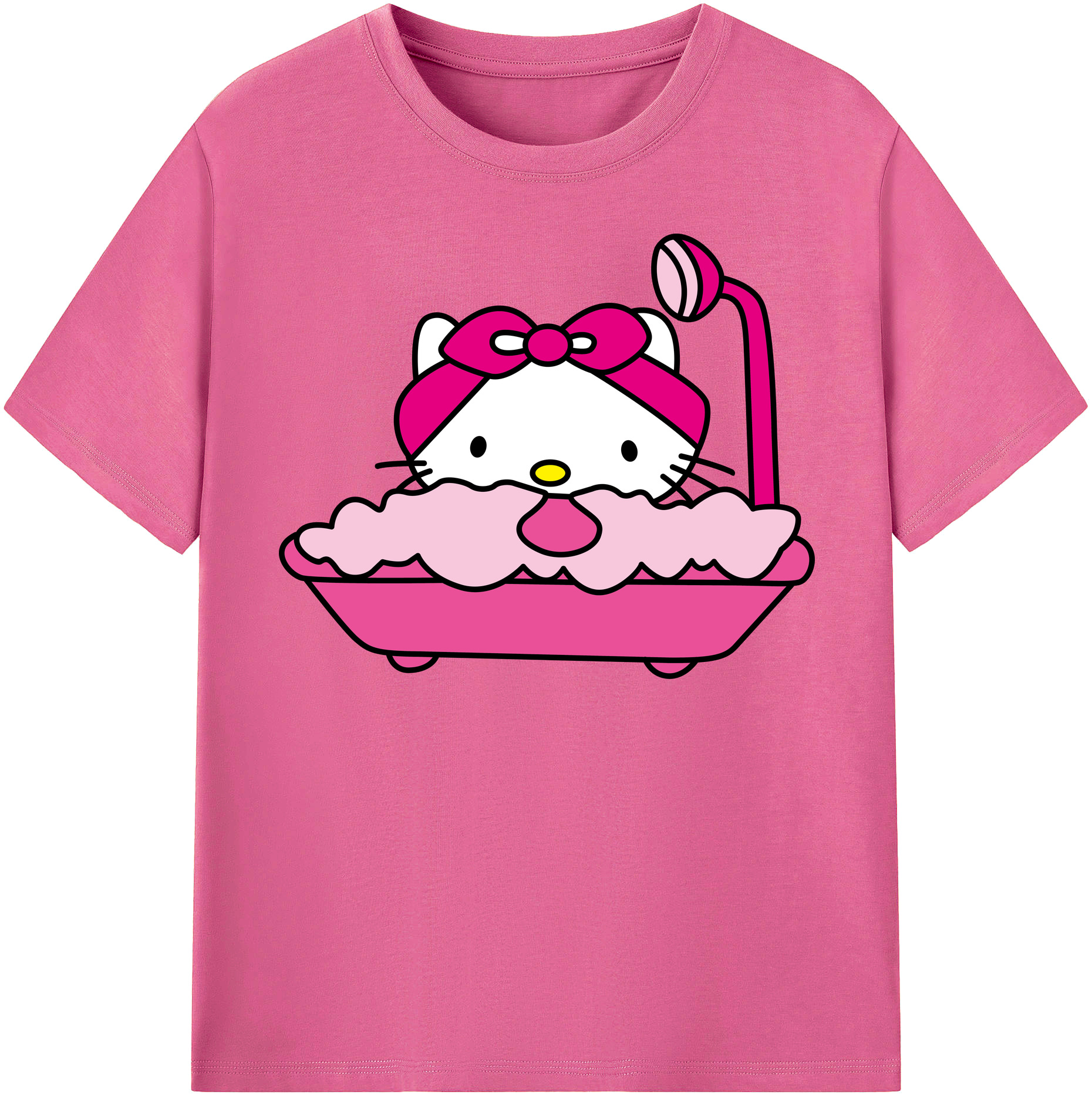 （画像用） Hello Kitty ハローキティ レディースカジュアルプリントTシャツ（綿100％）