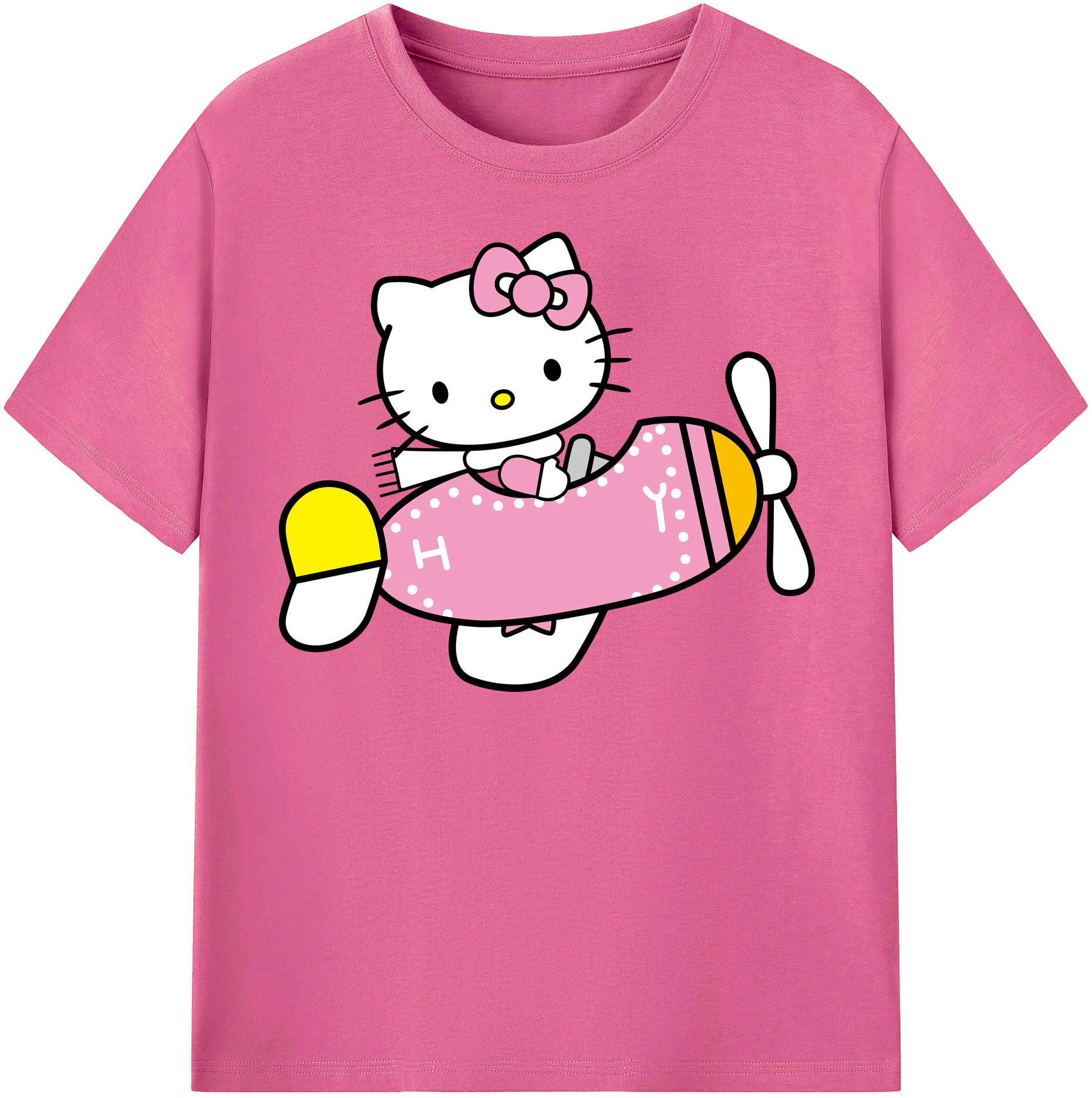 （画像用） Hello Kitty ハローキティ レディースカジュアルプリントTシャツ（綿100％）