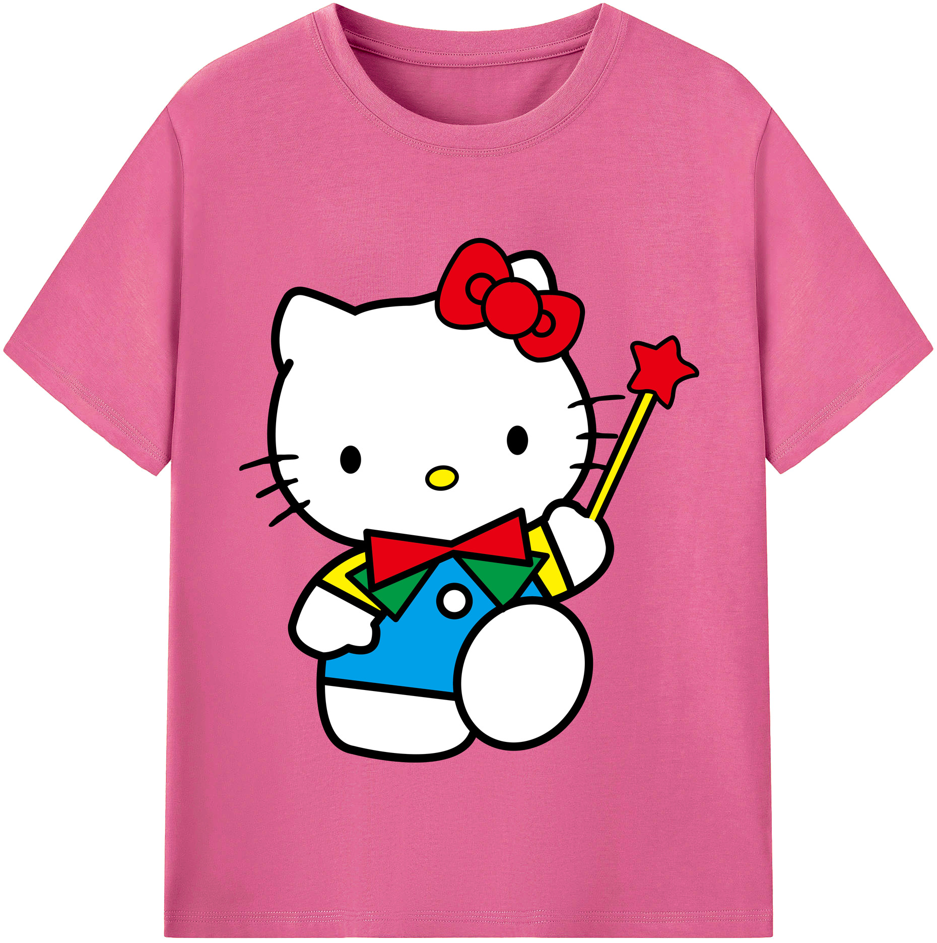 （画像用） Hello Kitty ハローキティ レディースカジュアルプリントTシャツ（綿100％）
