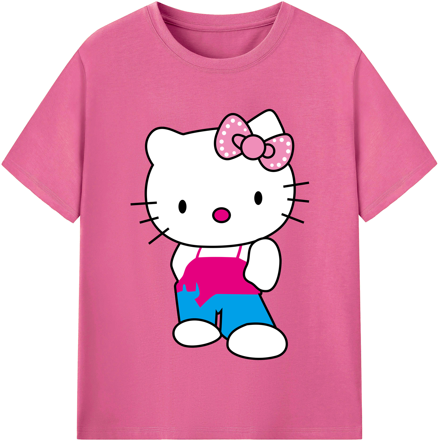 （画像用） Hello Kitty ハローキティ レディースカジュアルプリントTシャツ（綿100％）