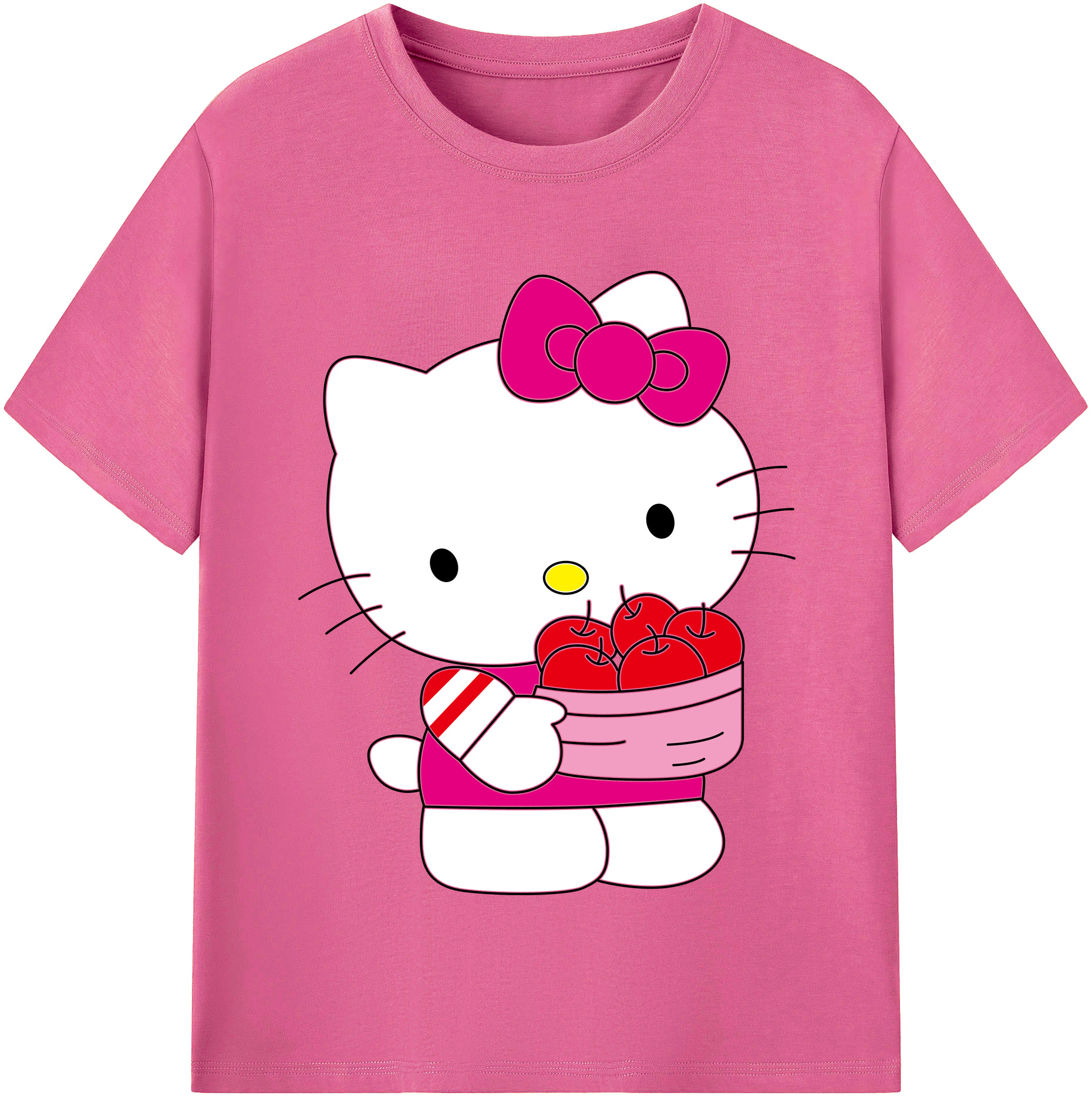 （画像用） Hello Kitty ハローキティ レディースカジュアルプリントTシャツ（綿100％）