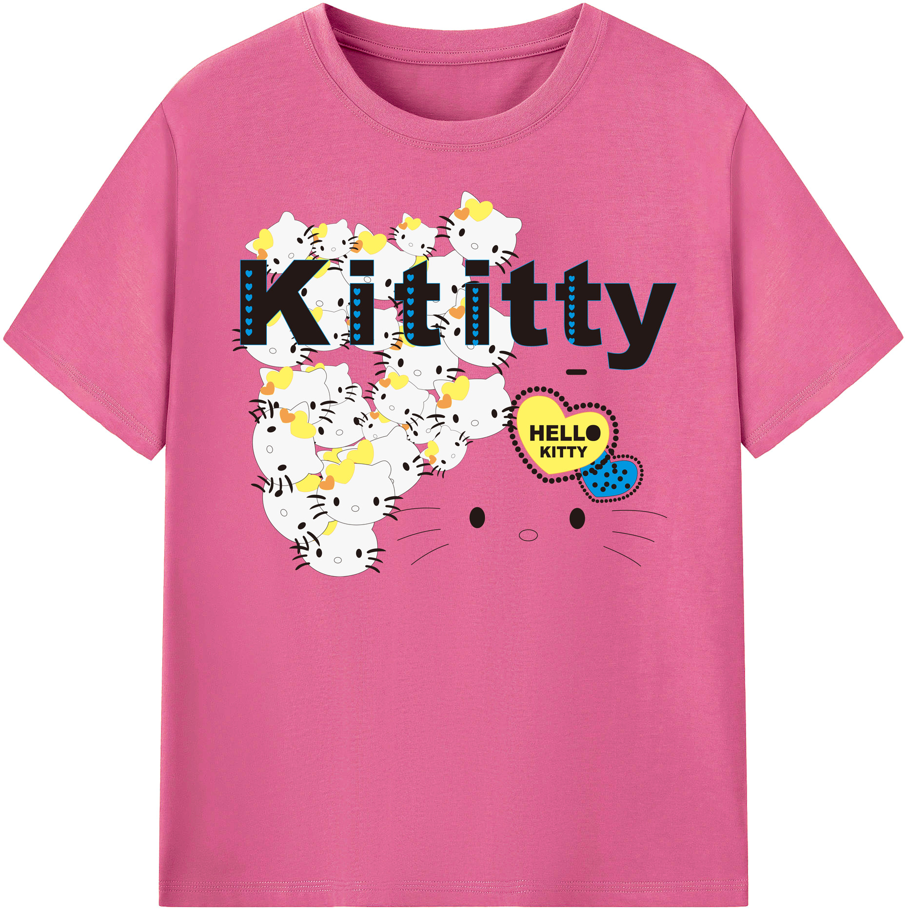 （画像用） Hello Kitty ハローキティ レディースカジュアルプリントTシャツ（綿100％）