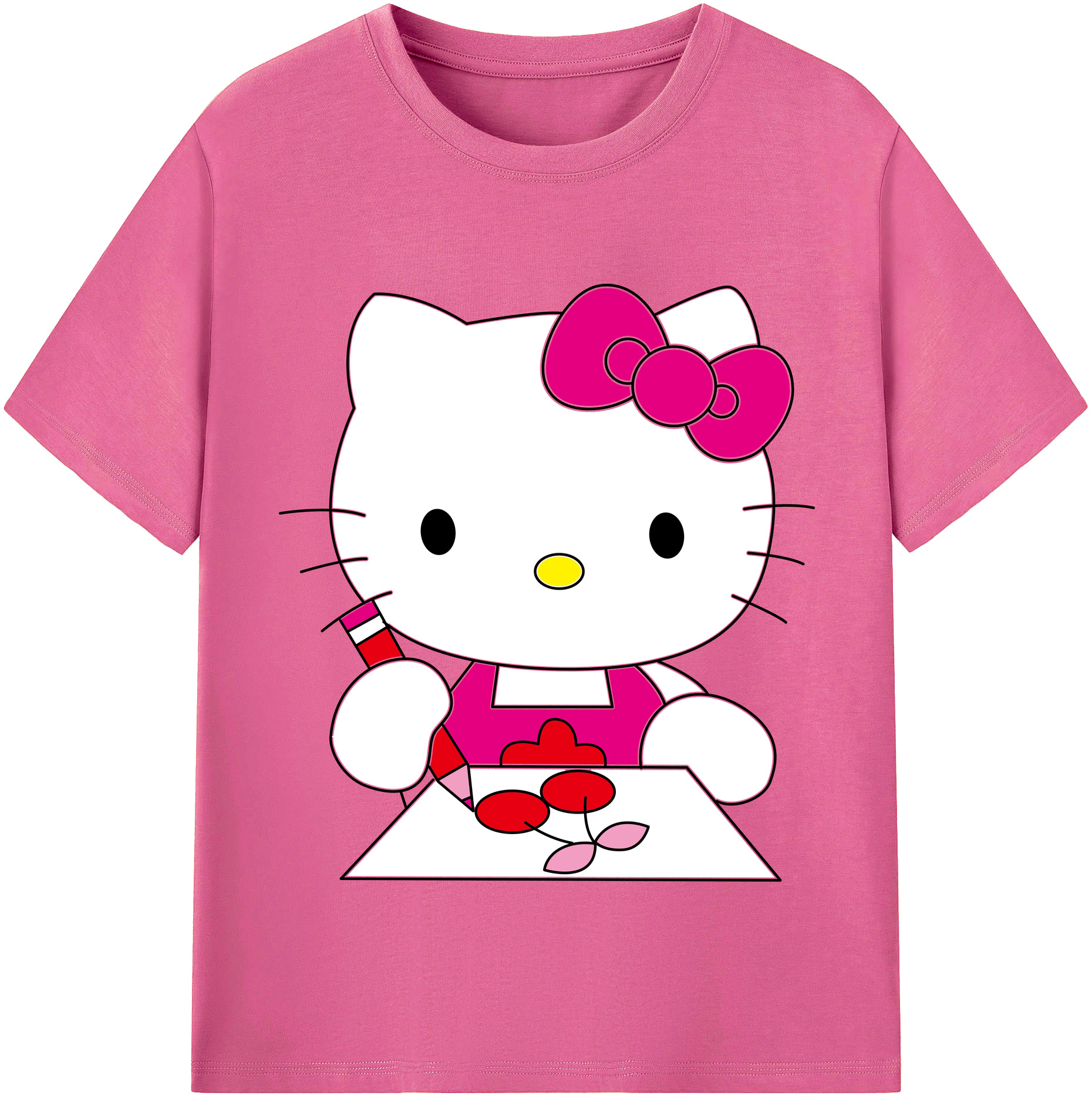 （画像用） Hello Kitty ハローキティ レディースカジュアルプリントTシャツ（綿100％）