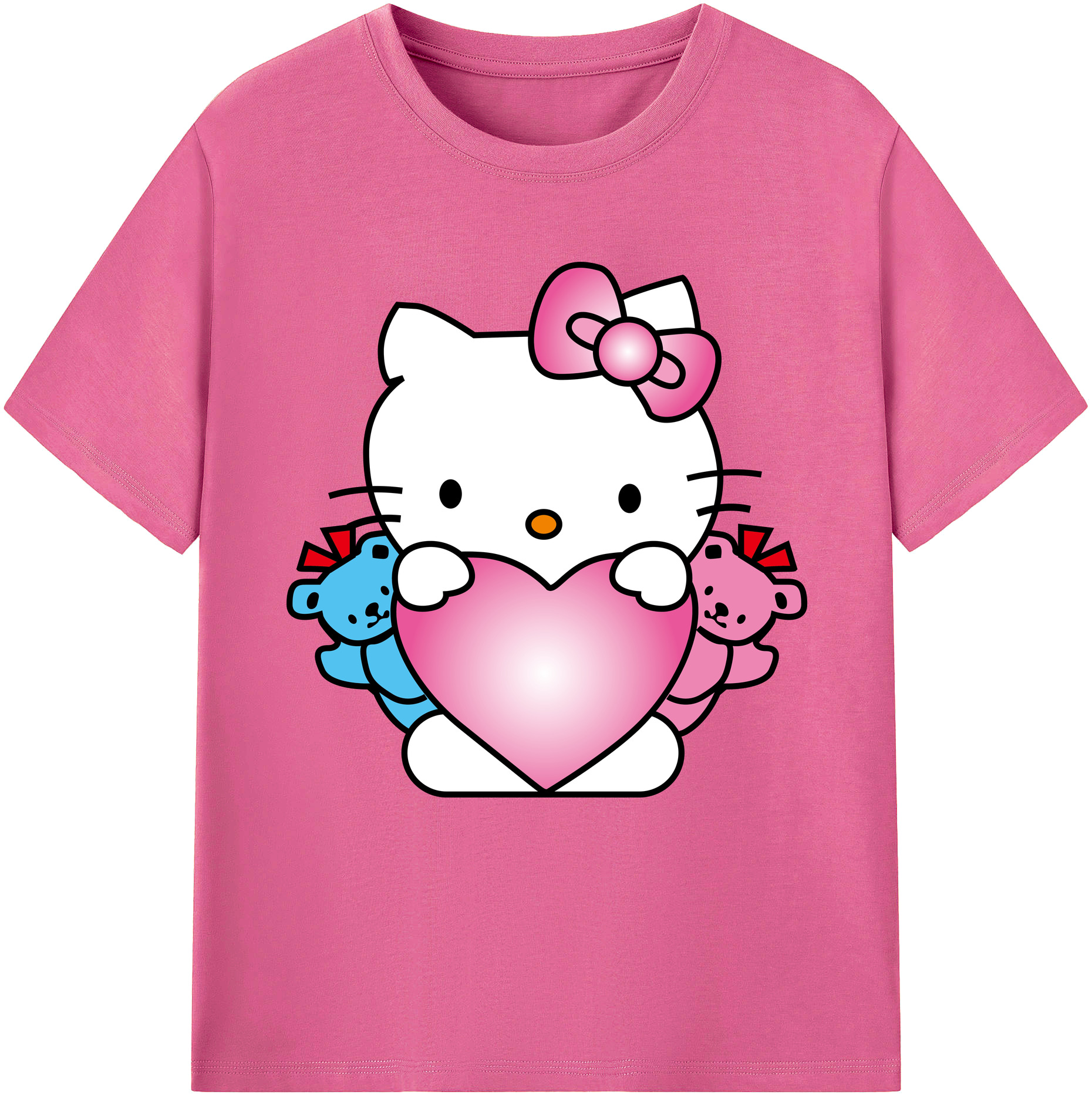 （画像用） Hello Kitty ハローキティ レディースカジュアルプリントTシャツ（綿100％）