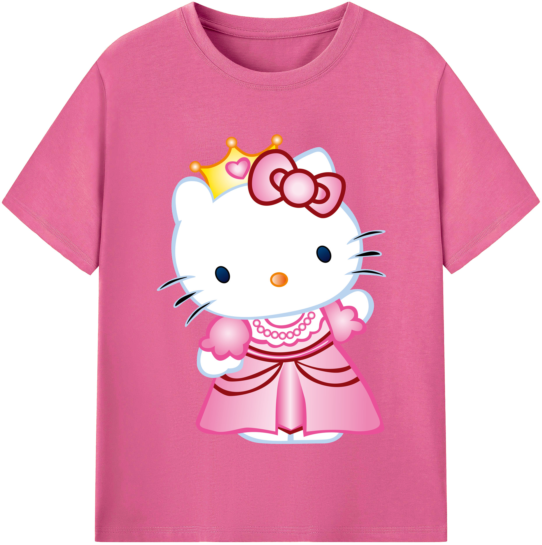 （画像用） Hello Kitty ハローキティ レディースカジュアルプリントTシャツ（綿100％）