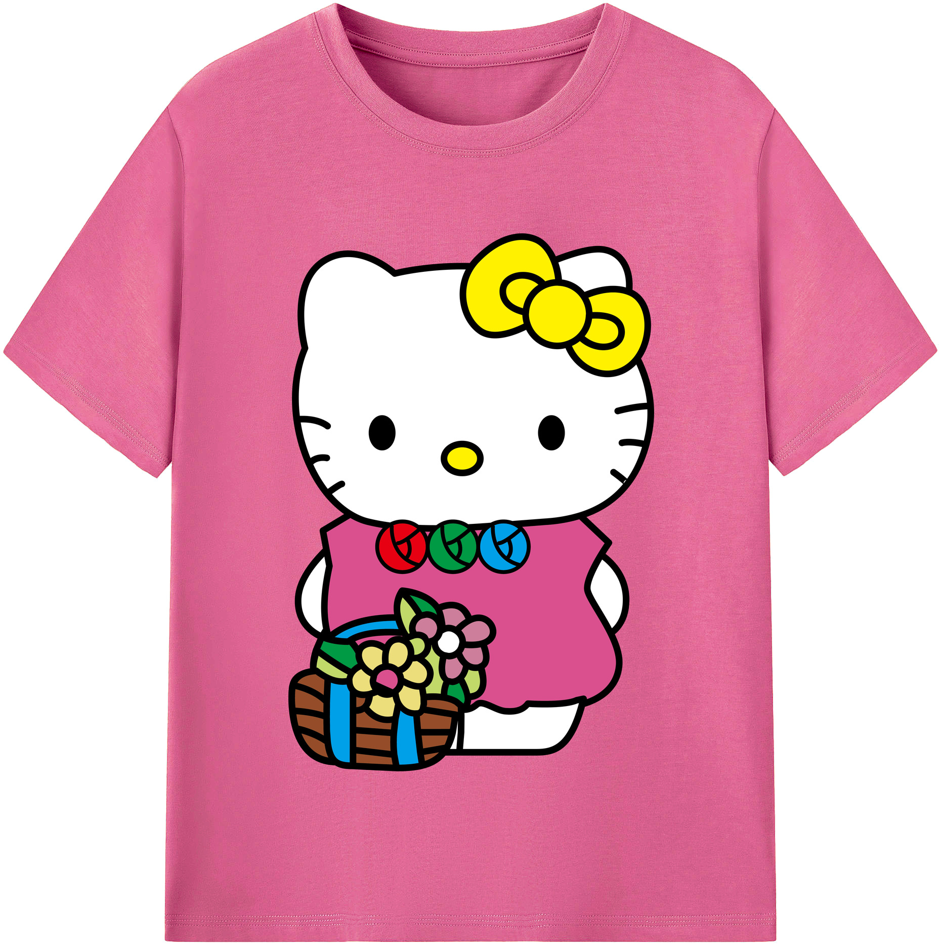 （画像用） Hello Kitty ハローキティ レディースカジュアルプリントTシャツ（綿100％）