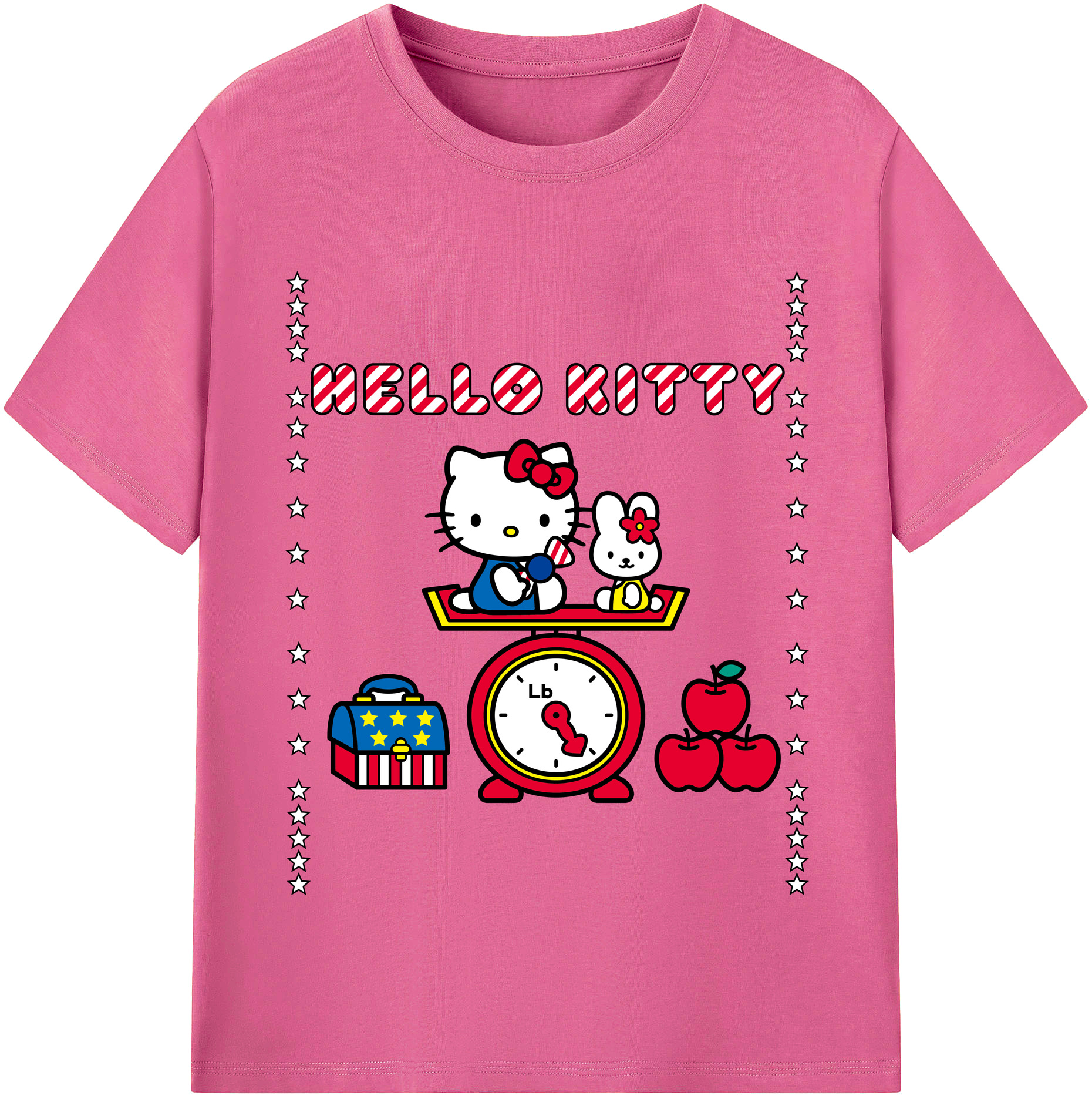 （画像用） Hello Kitty ハローキティ レディースカジュアルプリントTシャツ（綿100％）