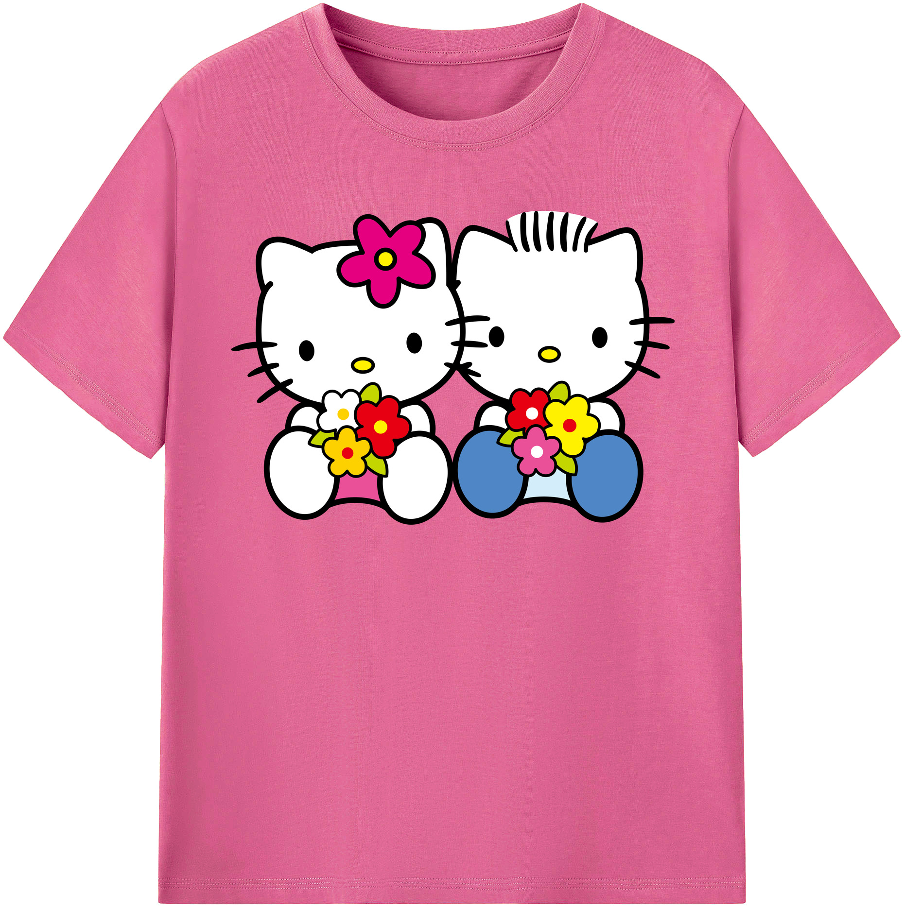 （画像用） Hello Kitty ハローキティ レディースカジュアルプリントTシャツ（綿100％）